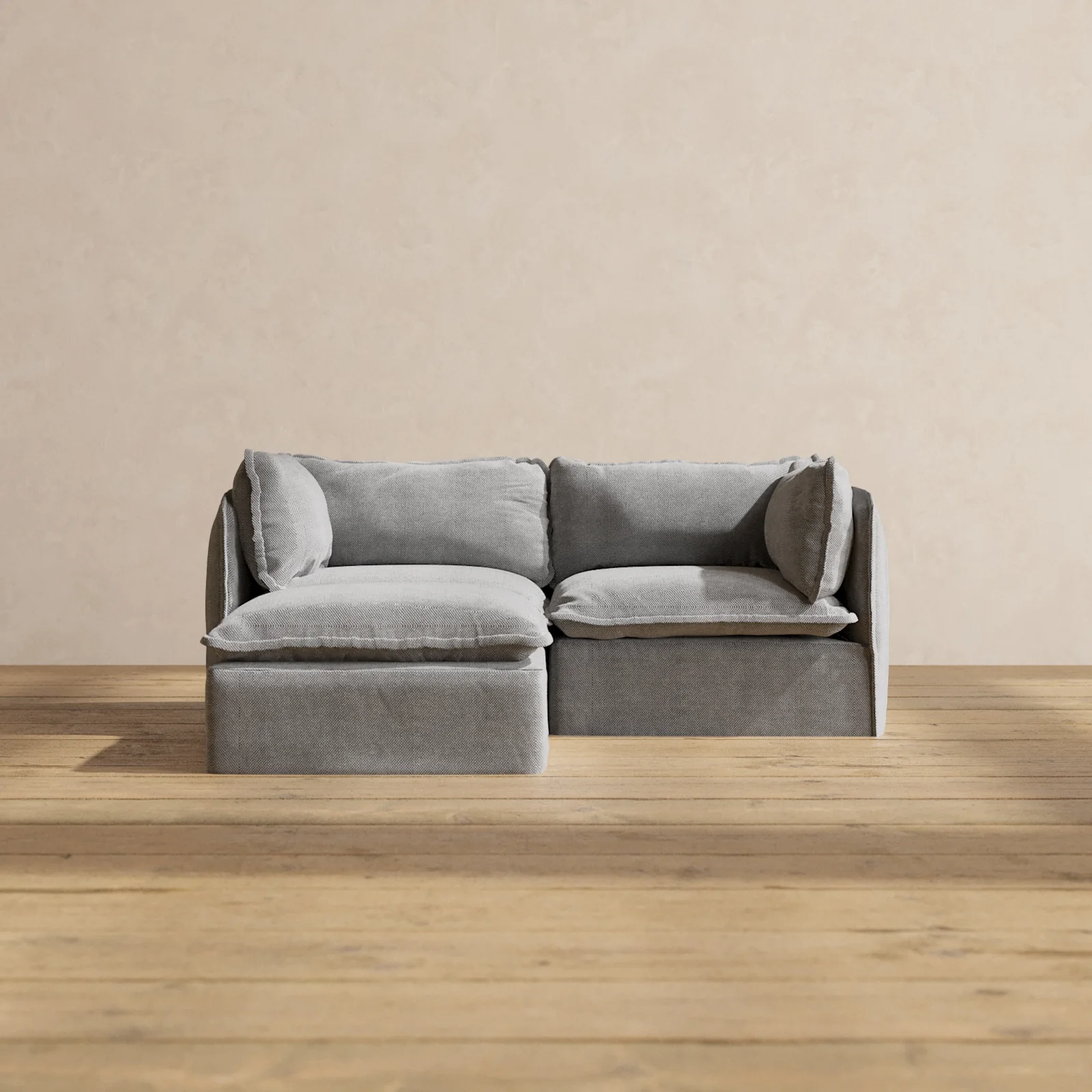 Slipcover Only - Modular Washable 2-Seater Sectional in Ash
