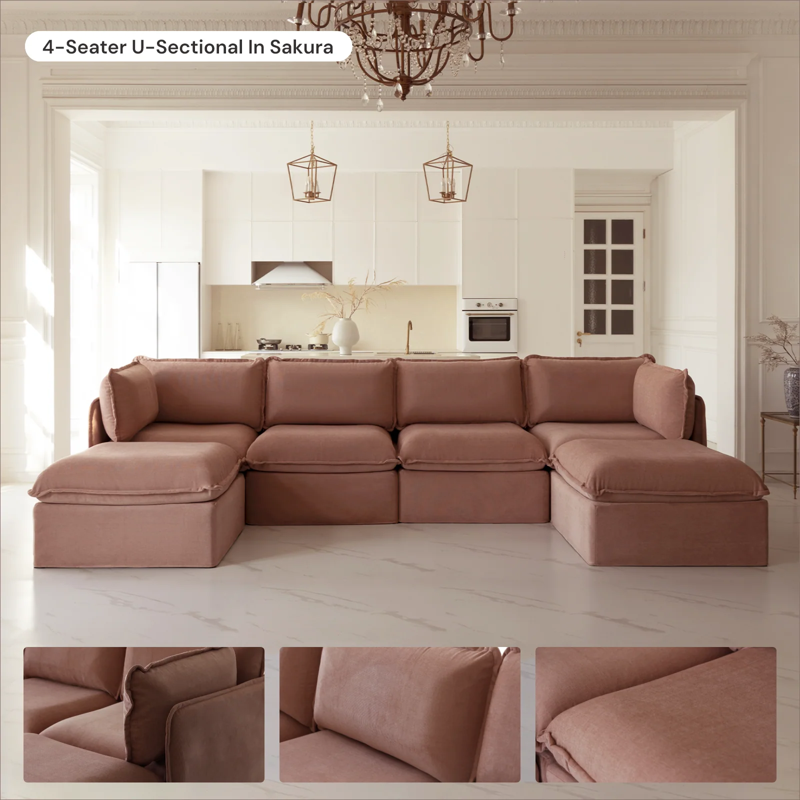 Slipcover Only - Modular Washable 2-Seater Sectional in Sakura - Image 6
