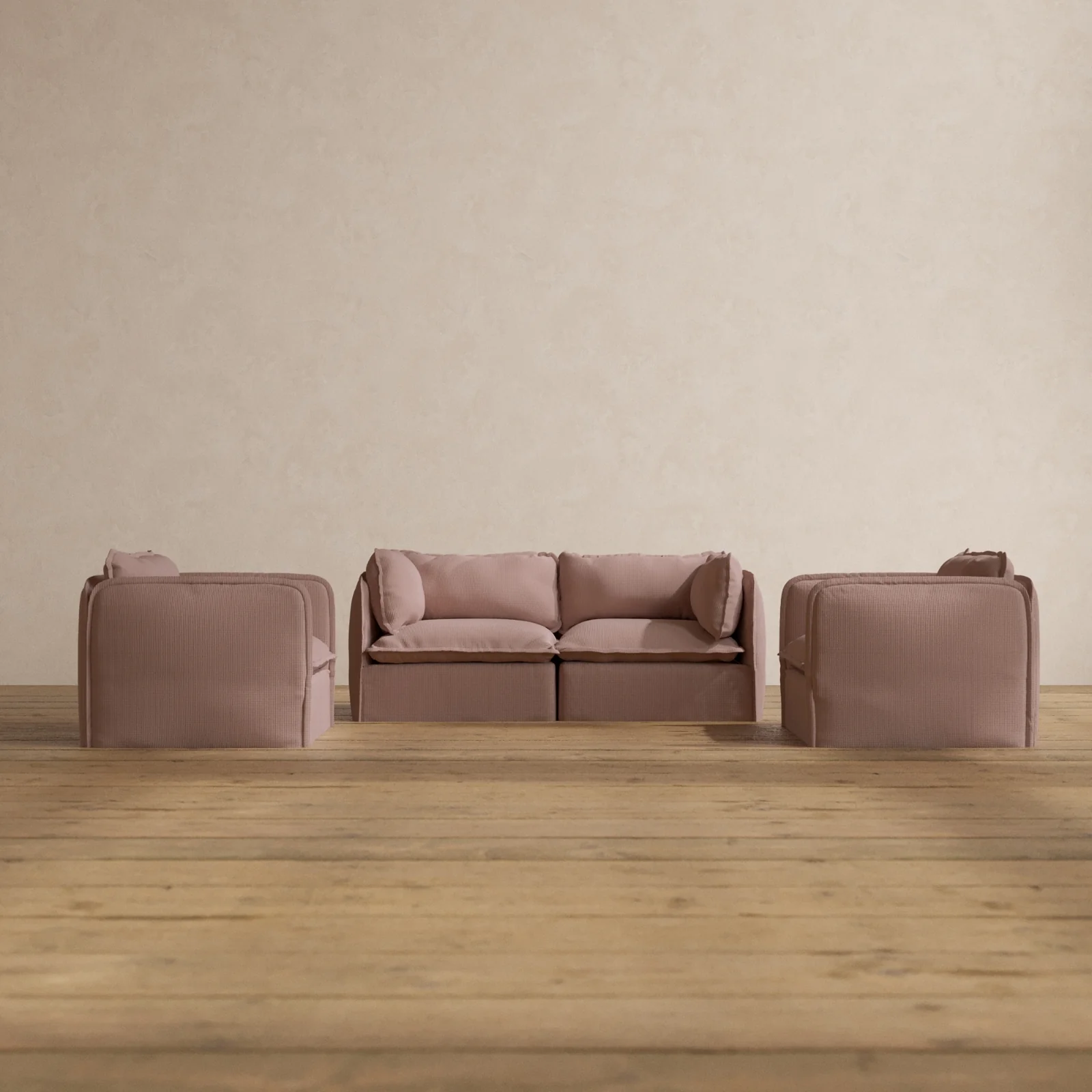 Slipcover Only - Modular Washable 2-Seater Sofa + Armchair Set in Sakura