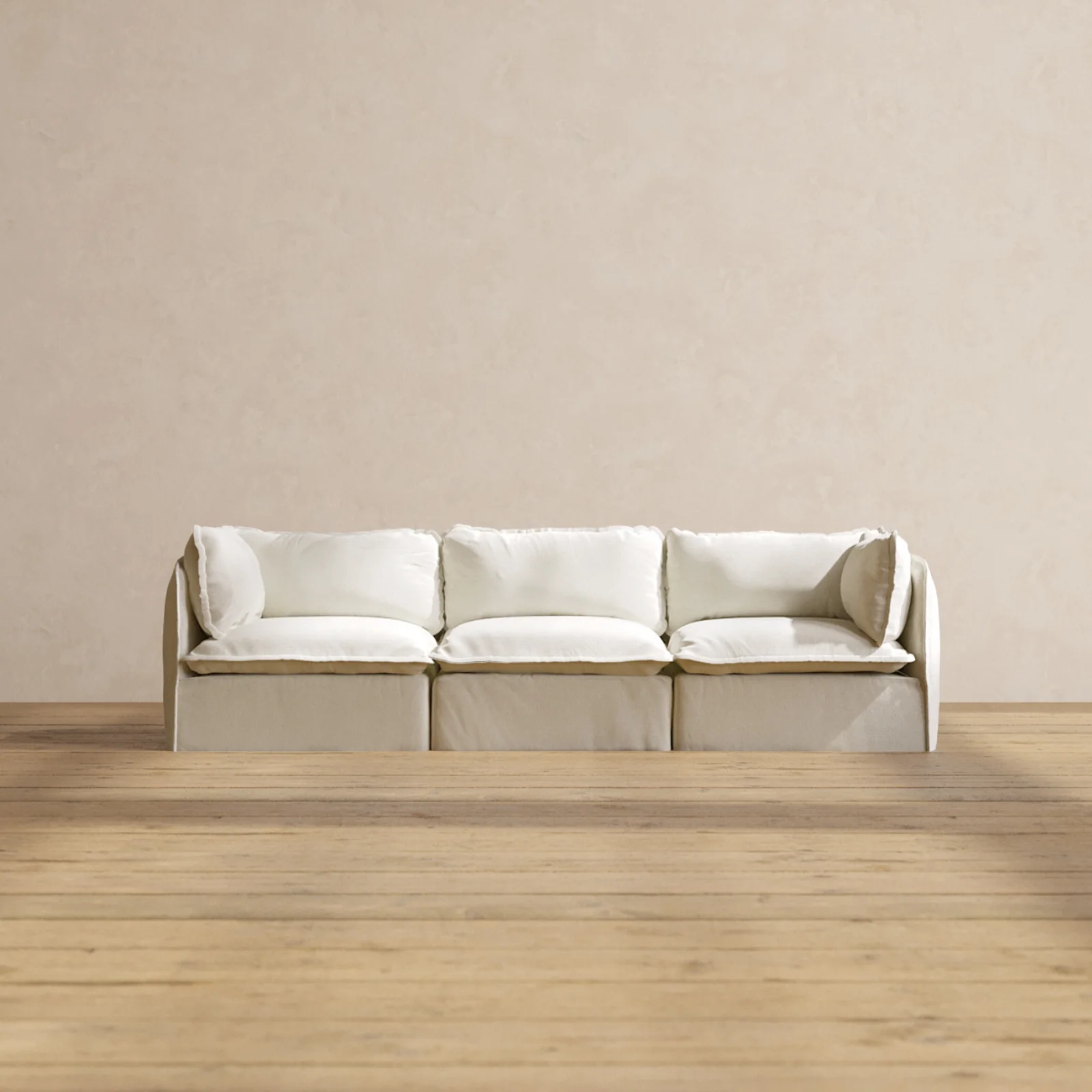 Slipcover Only - Modular Washable 3-Seater in Eggshell