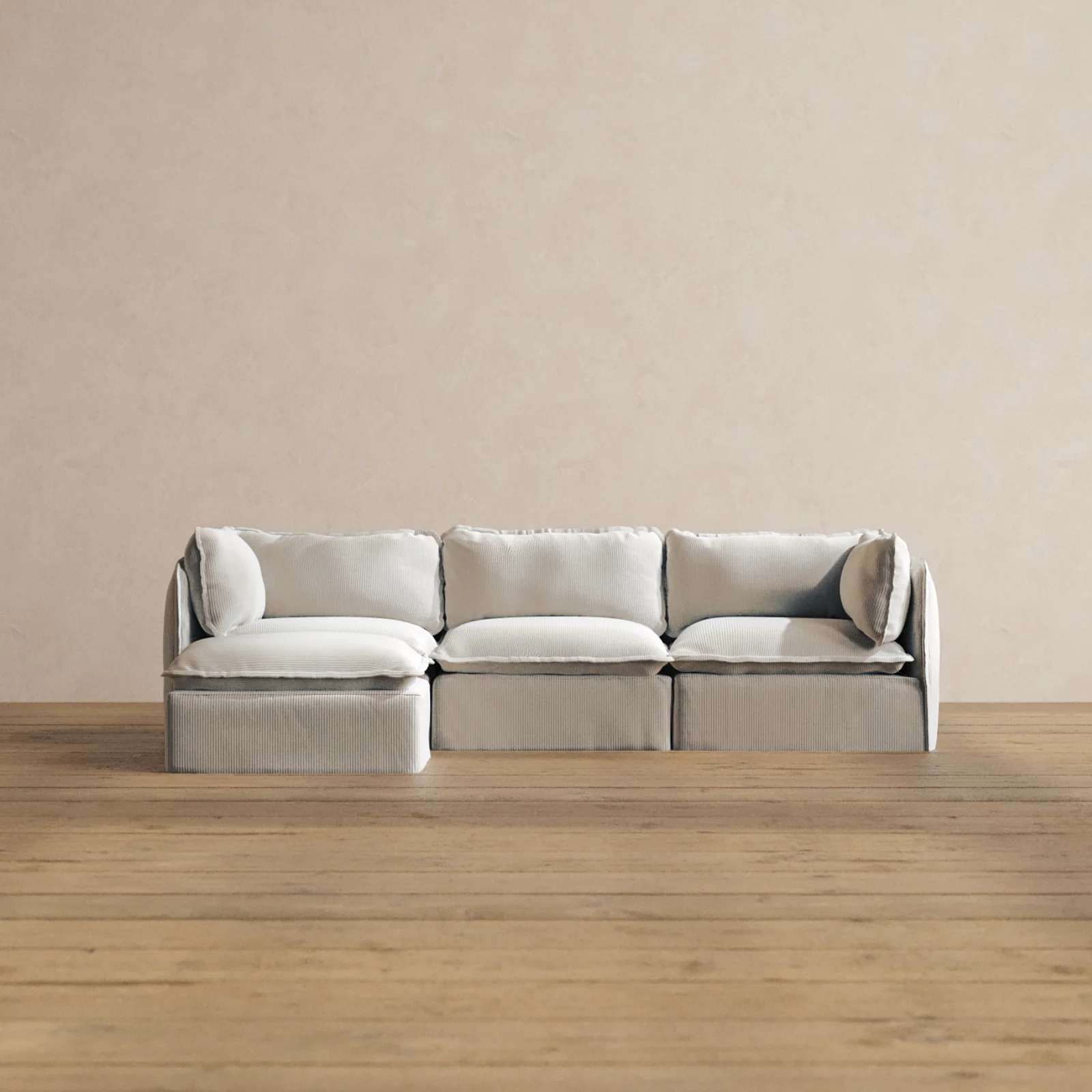 Slipcover Only - Modular Washable 3-Seater Sectional in Milk