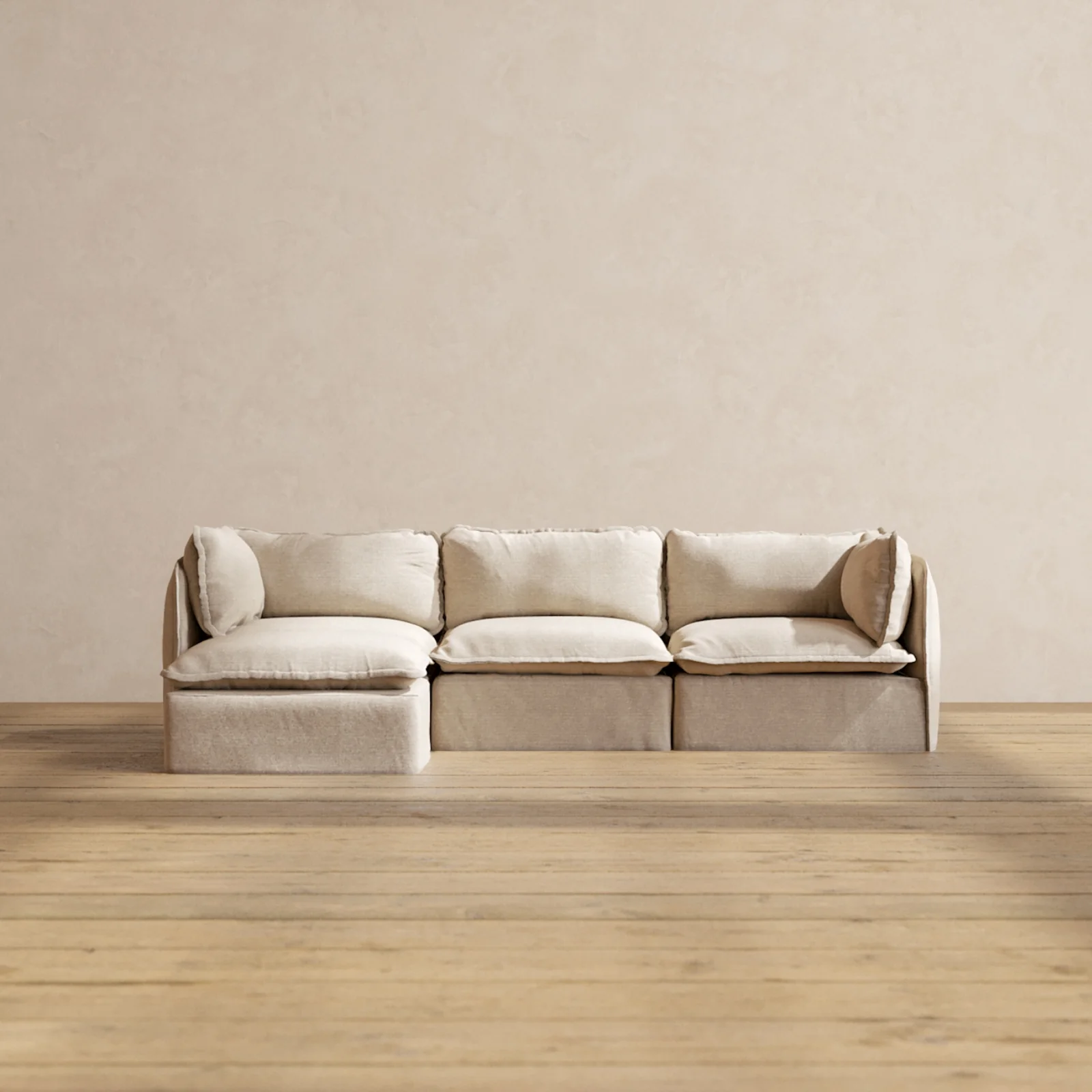 Slipcover Only - Modular Washable 3-Seater Sectional in Oat