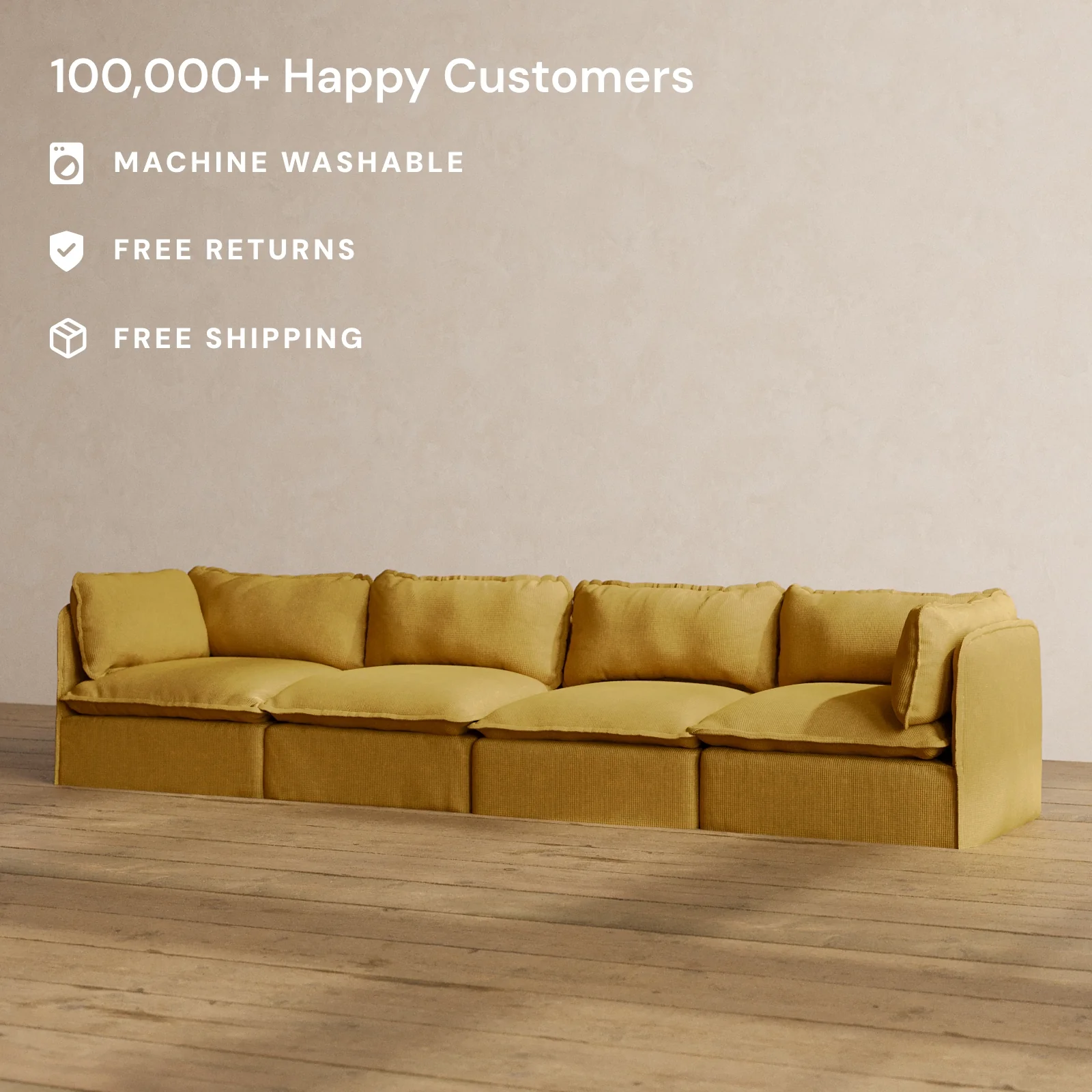 Slipcover Only - Modular Washable 4-Seater in Kiiro - Image 2