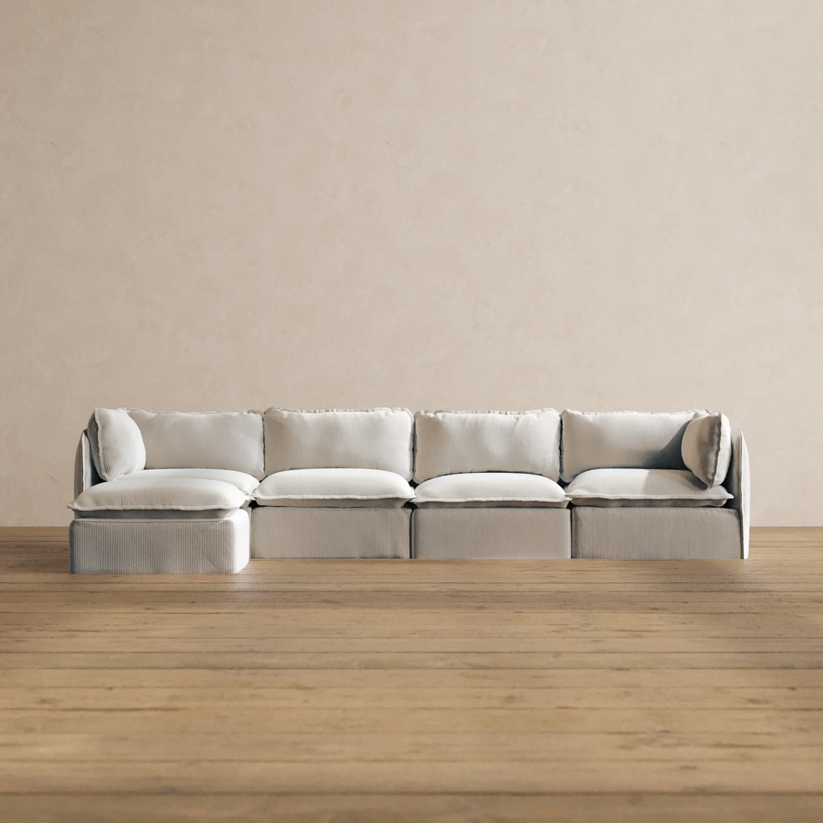 Slipcover Only - Modular Washable 4-Seater Sectional in Milk