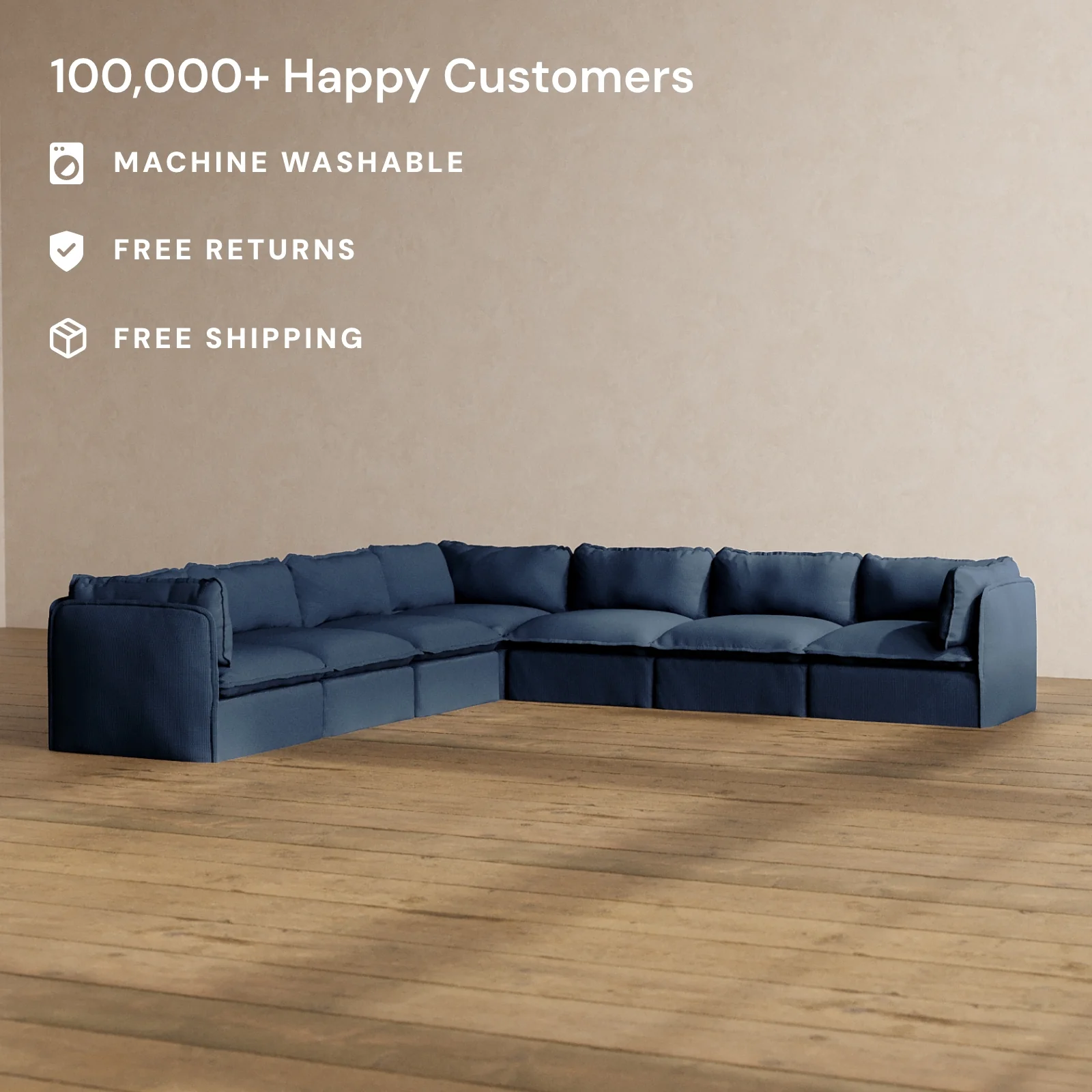 Slipcover Only - Modular Washable 7-Seater Corner Sectional in Sumi - Image 2
