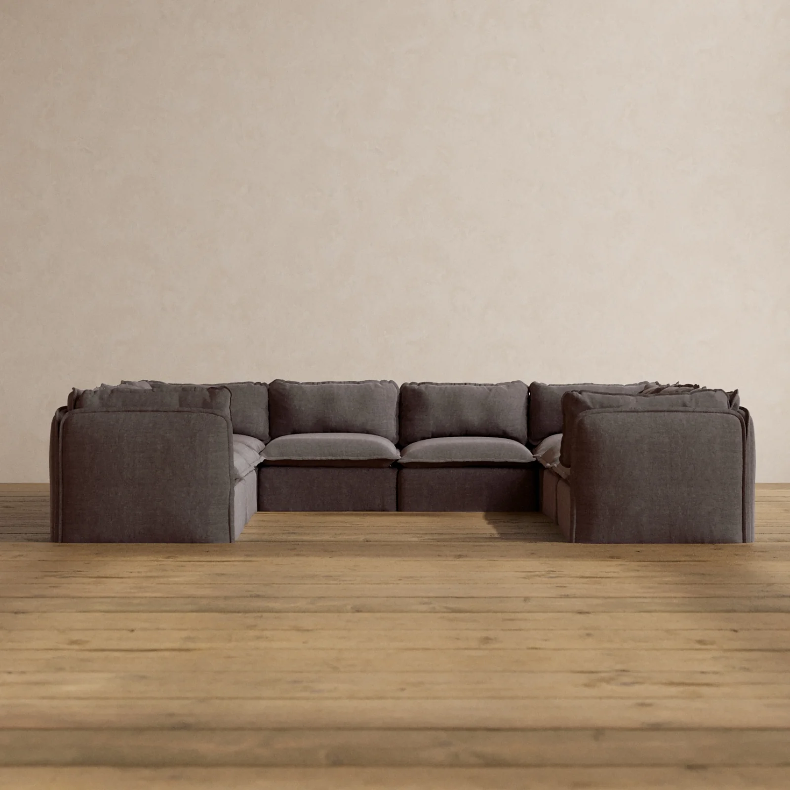 Slipcover Only - Modular Washable 8-Seater U-Sectional in Caviar