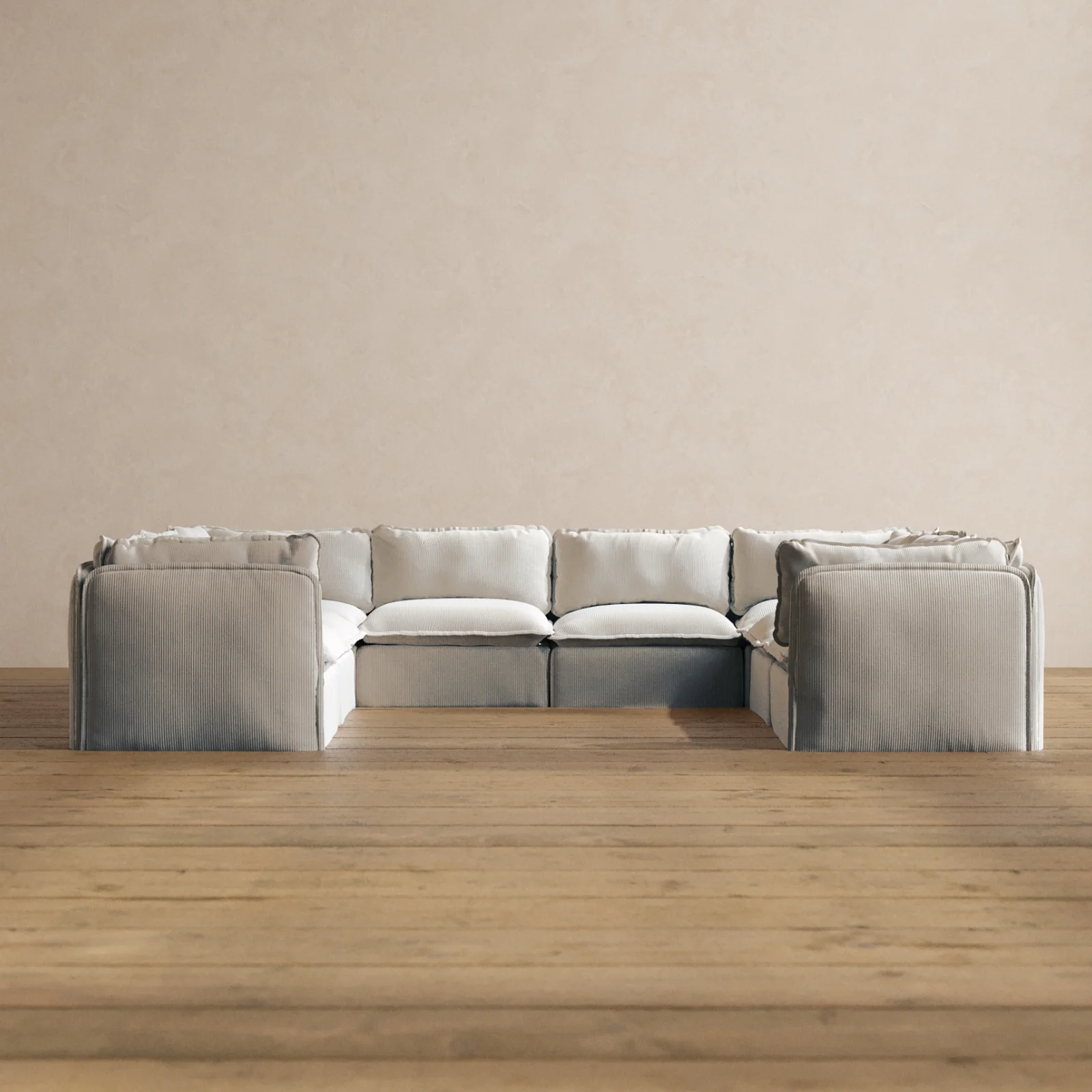 Slipcover Only - Modular Washable 8-Seater U-Sectional in Milk
