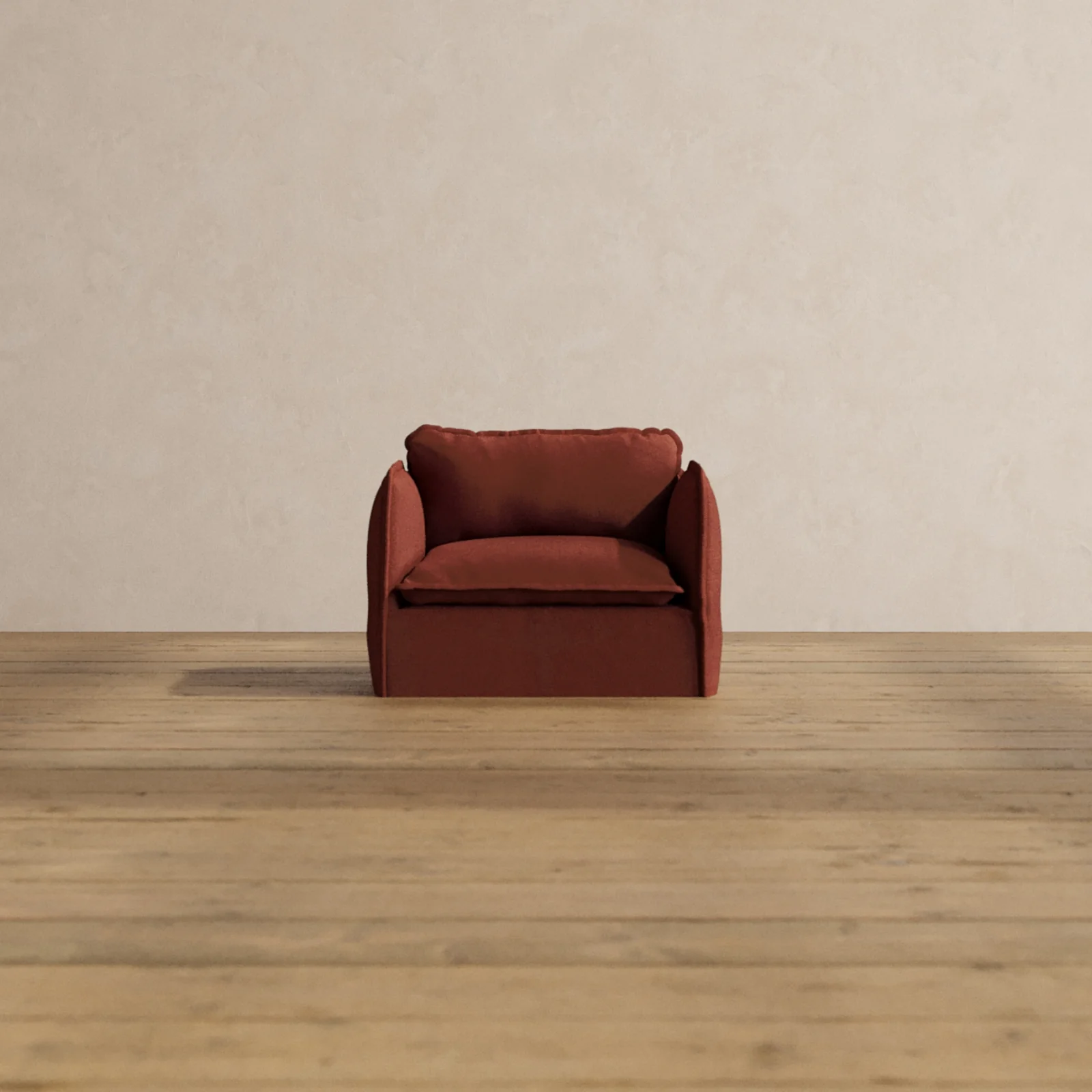 Slipcover Only - Modular Washable Armchair in Rust