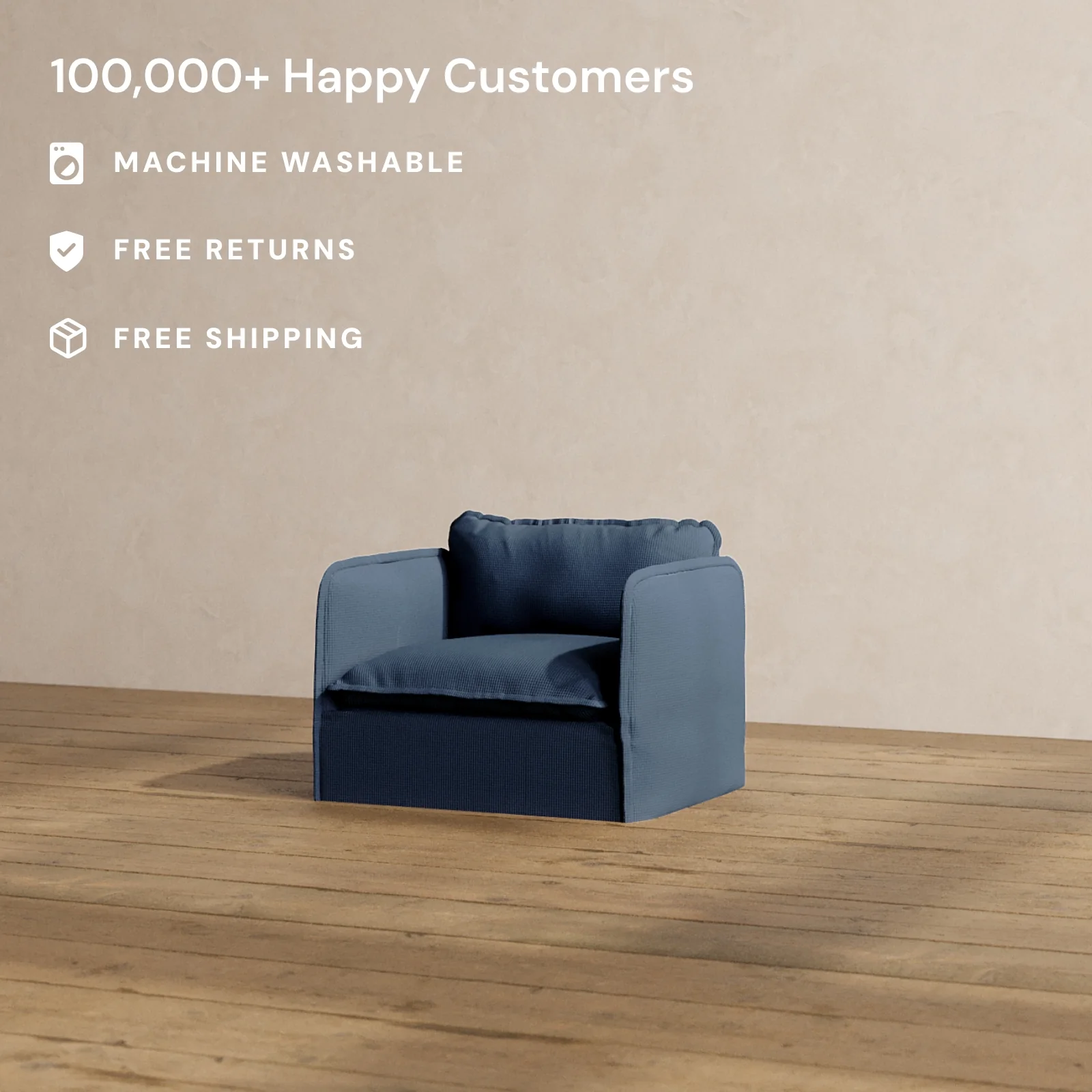 Slipcover Only - Modular Washable Armchair in Sumi - Image 2