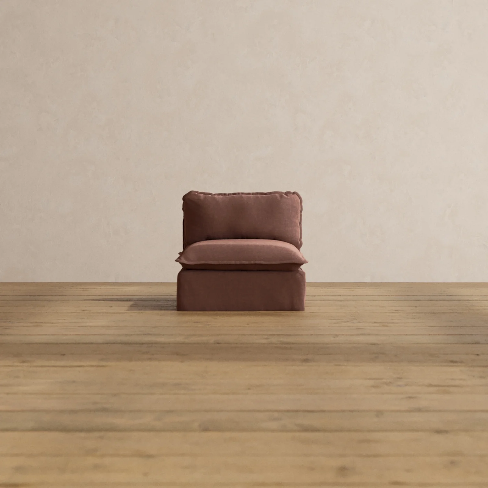 Slipcover Only - Modular Washable Armless Chair in Chestnut