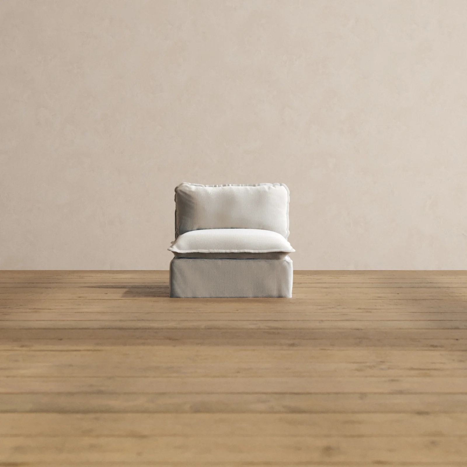 Slipcover Only - Modular Washable Armless Chair in Milk