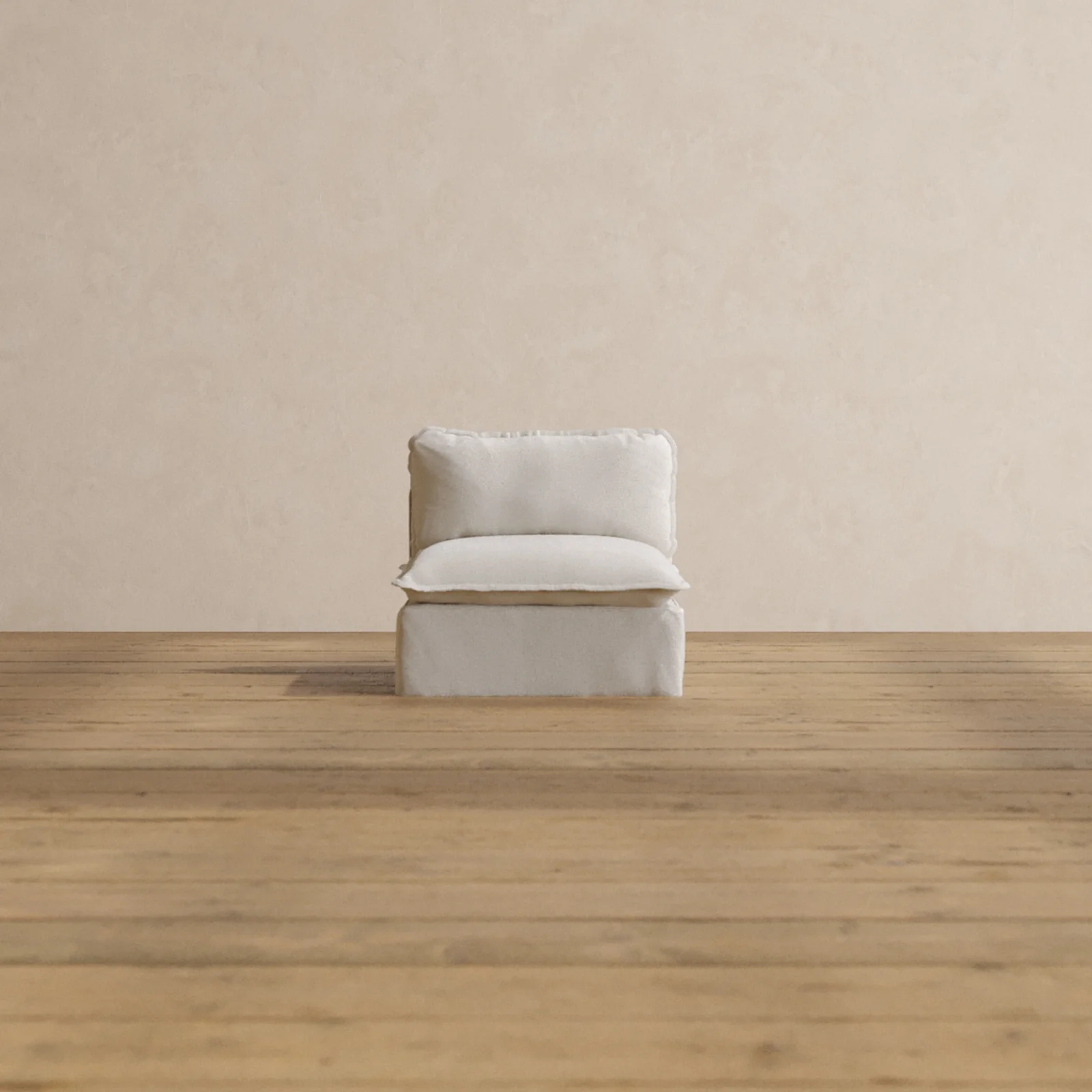 Slipcover Only - Modular Washable Armless Chair in Powder