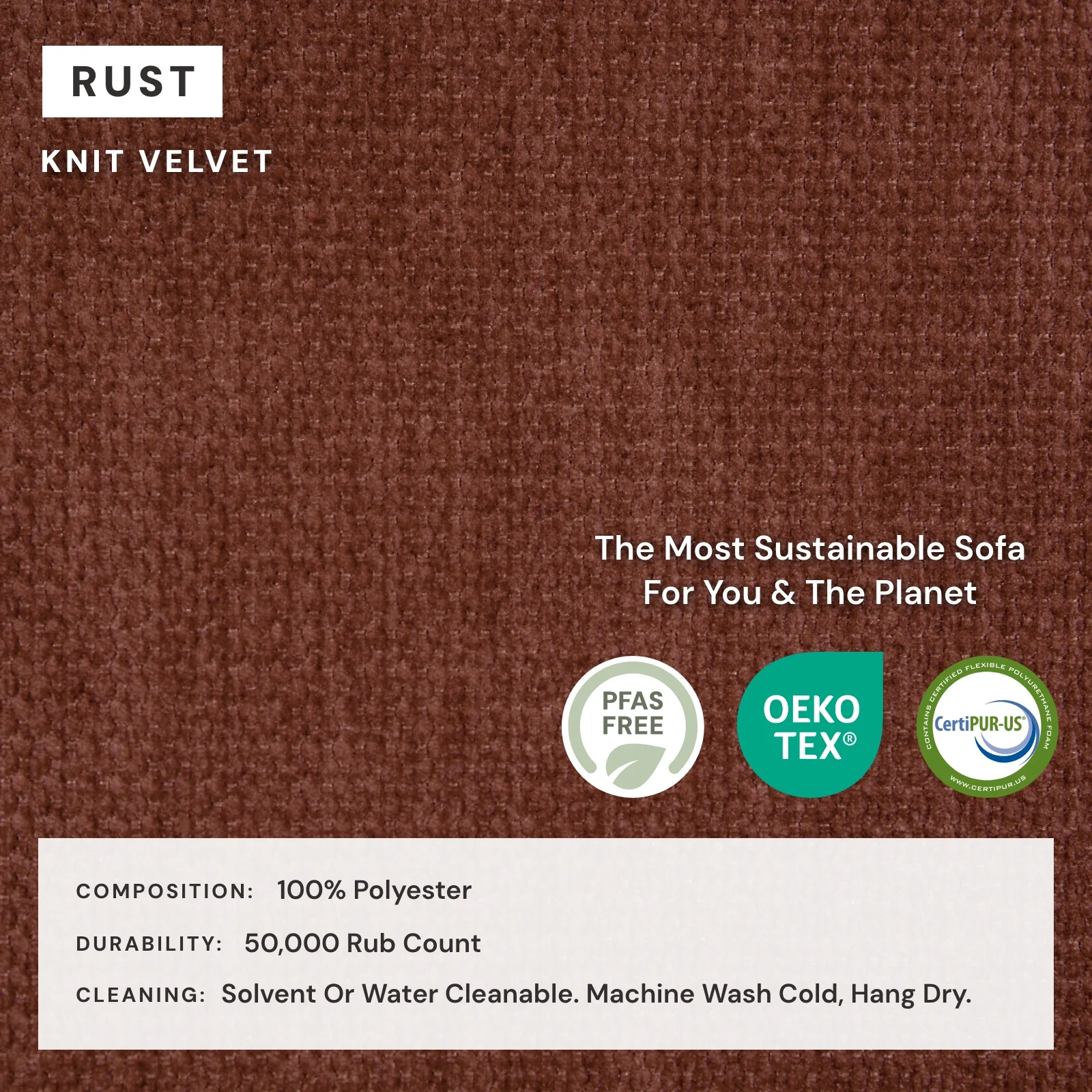 Slipcover Only - Modular Washable Armless Chair in Rust - Image 4