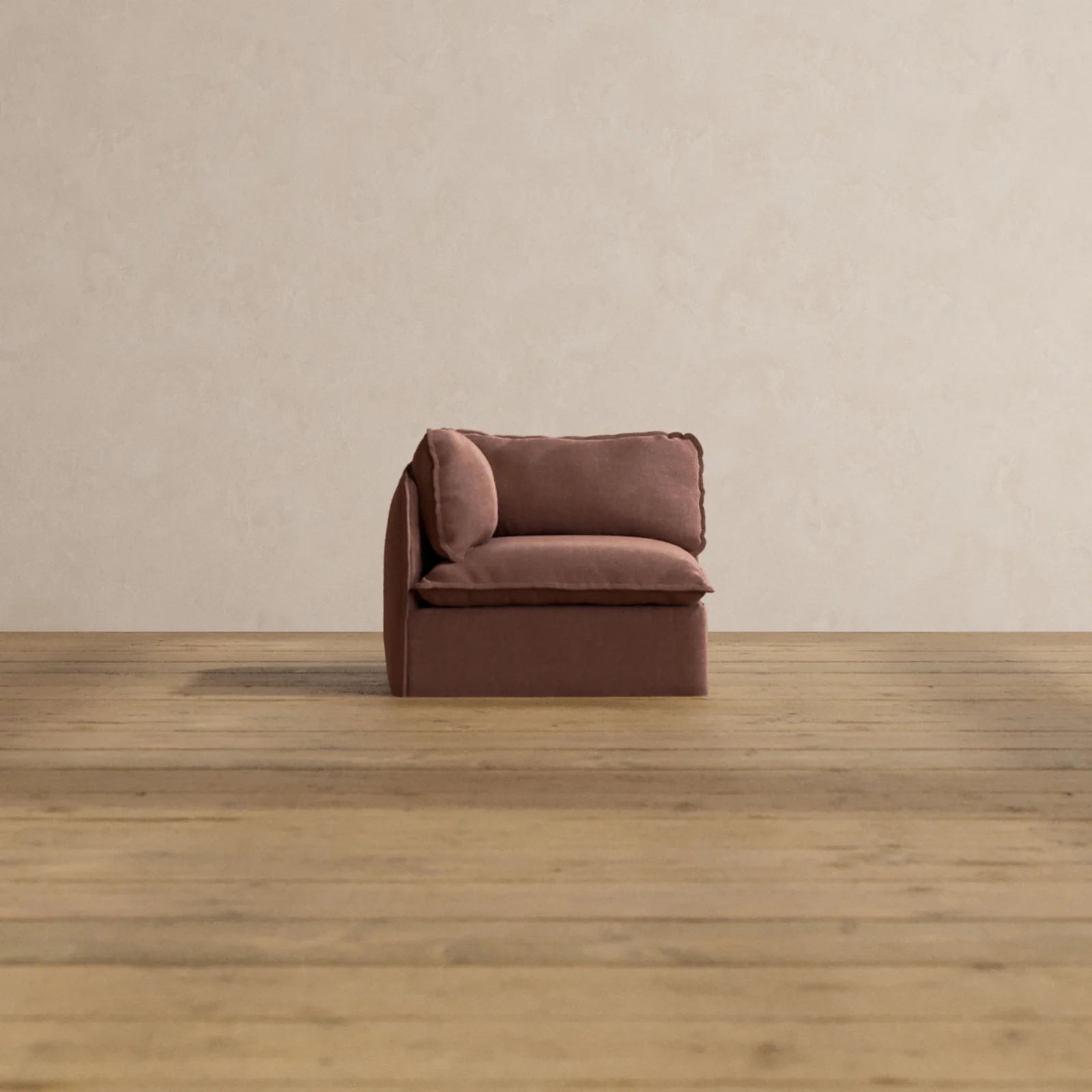 Slipcover Only - Modular Washable End Chair - Left in Chestnut