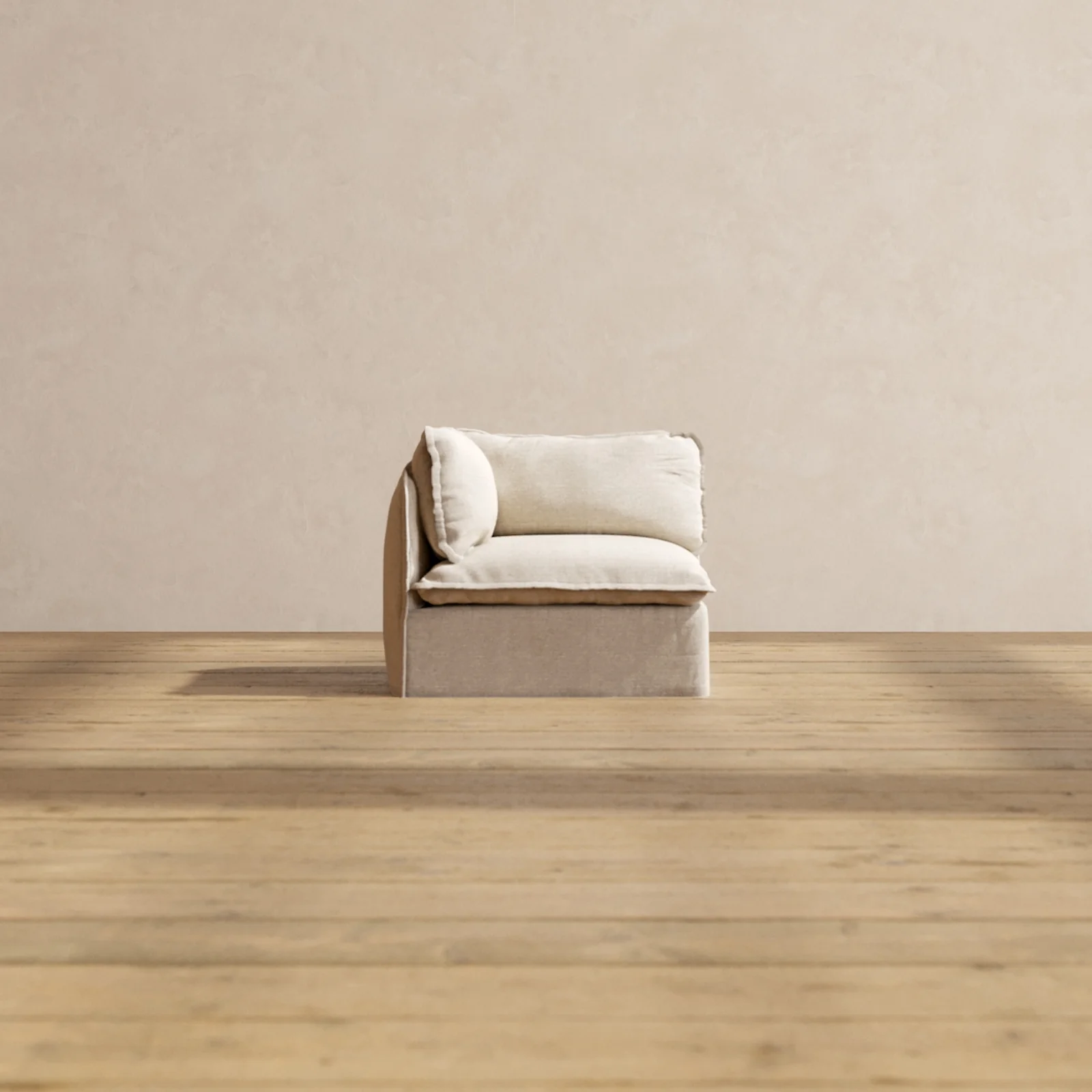 Slipcover Only - Modular Washable End Chair - Left in Oat