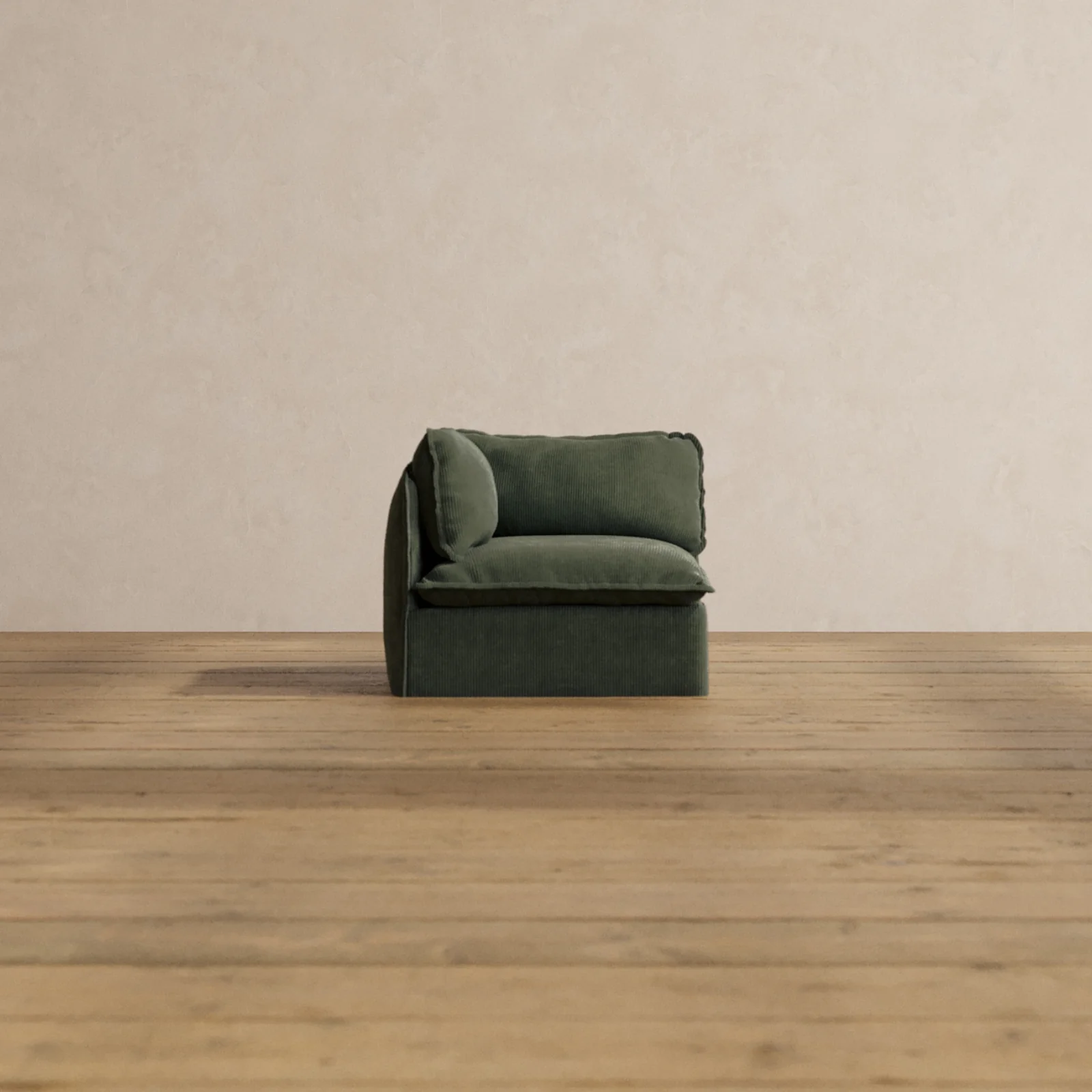 Slipcover Only - Modular Washable End Chair - Left in Olivine