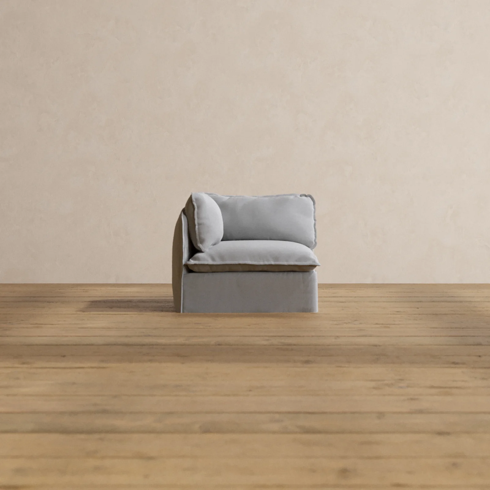 Slipcover Only - Modular Washable End Chair - Left in Pumice