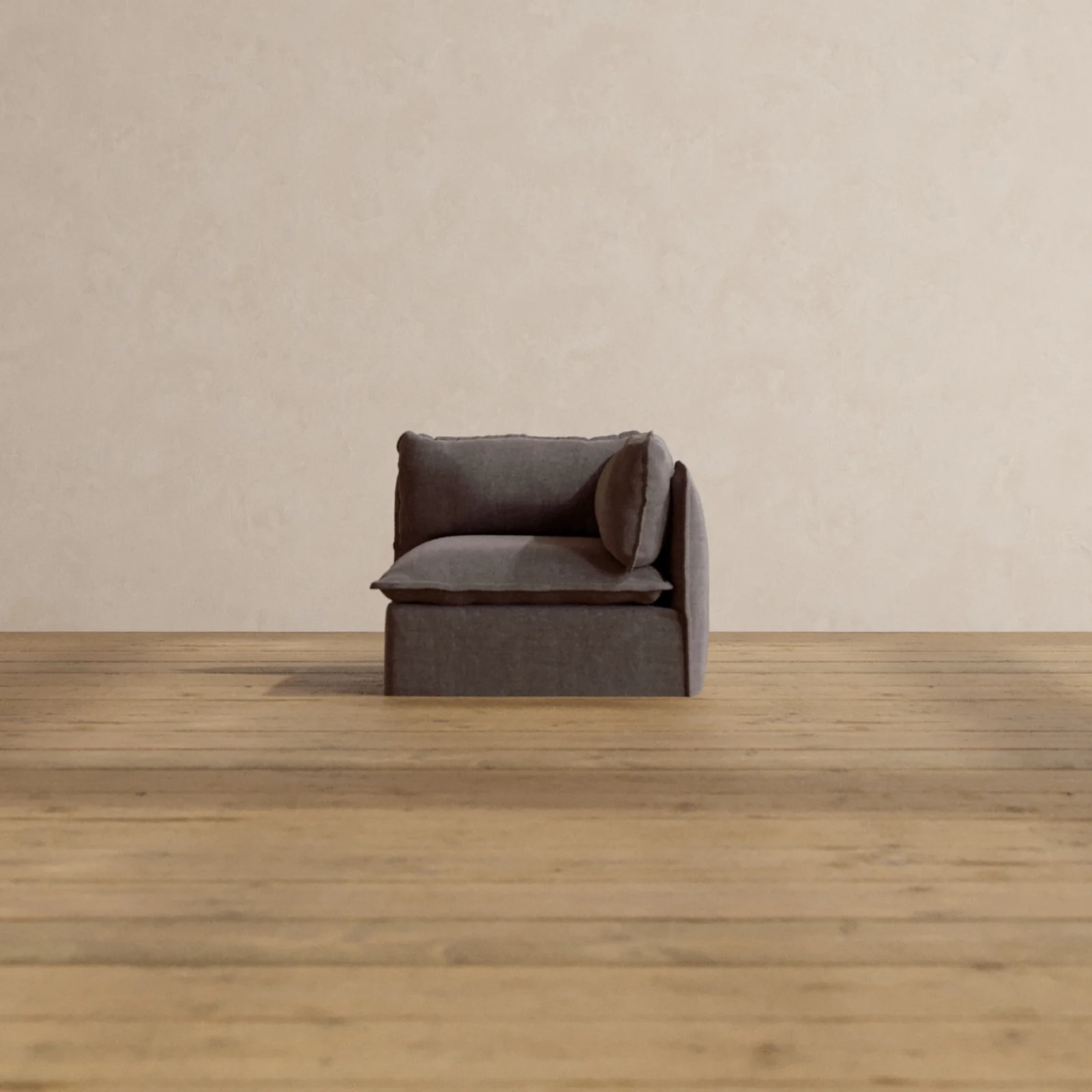 Slipcover Only - Modular Washable End Chair - Right in Caviar