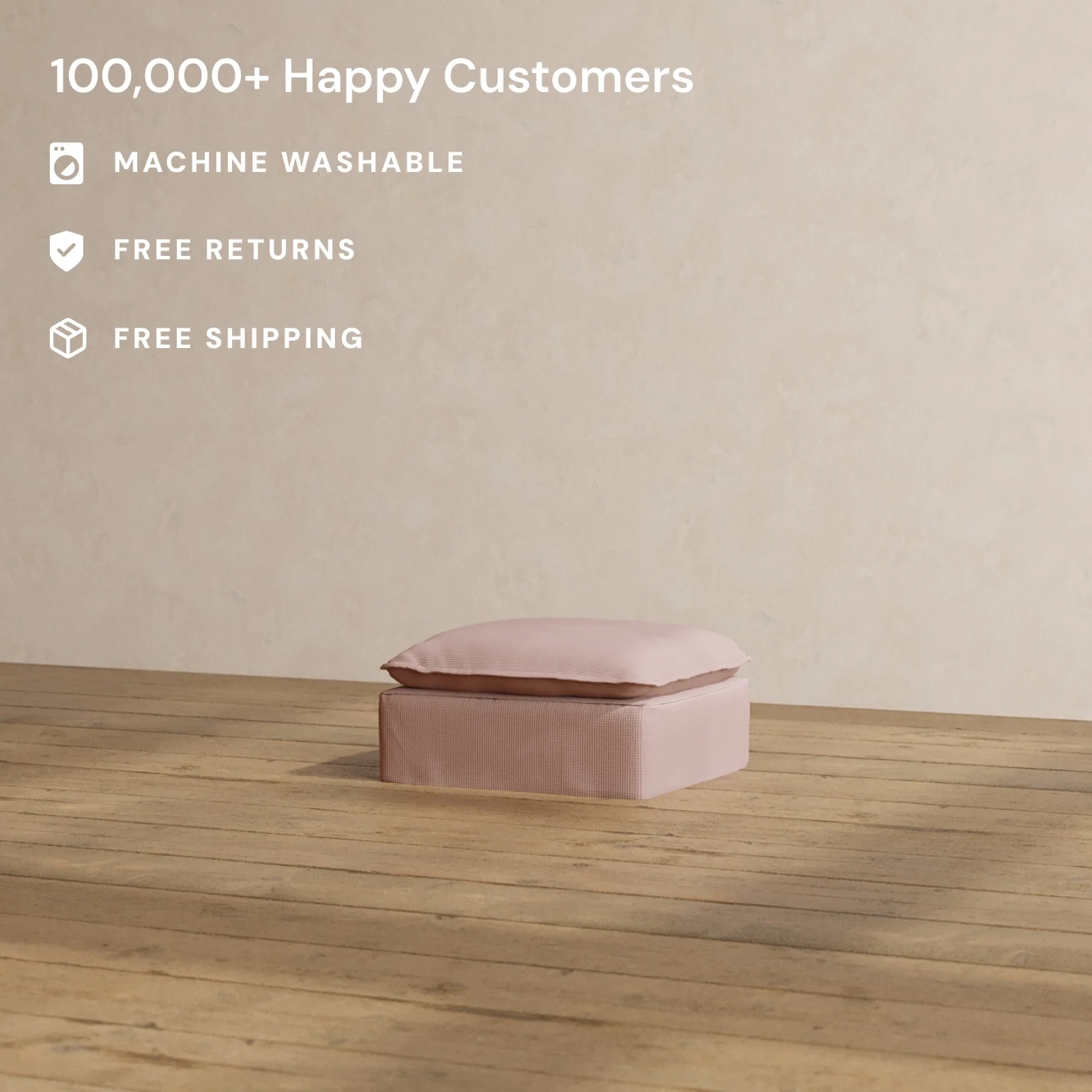 Slipcover Only - Modular Washable Ottoman in Sakura - Image 2