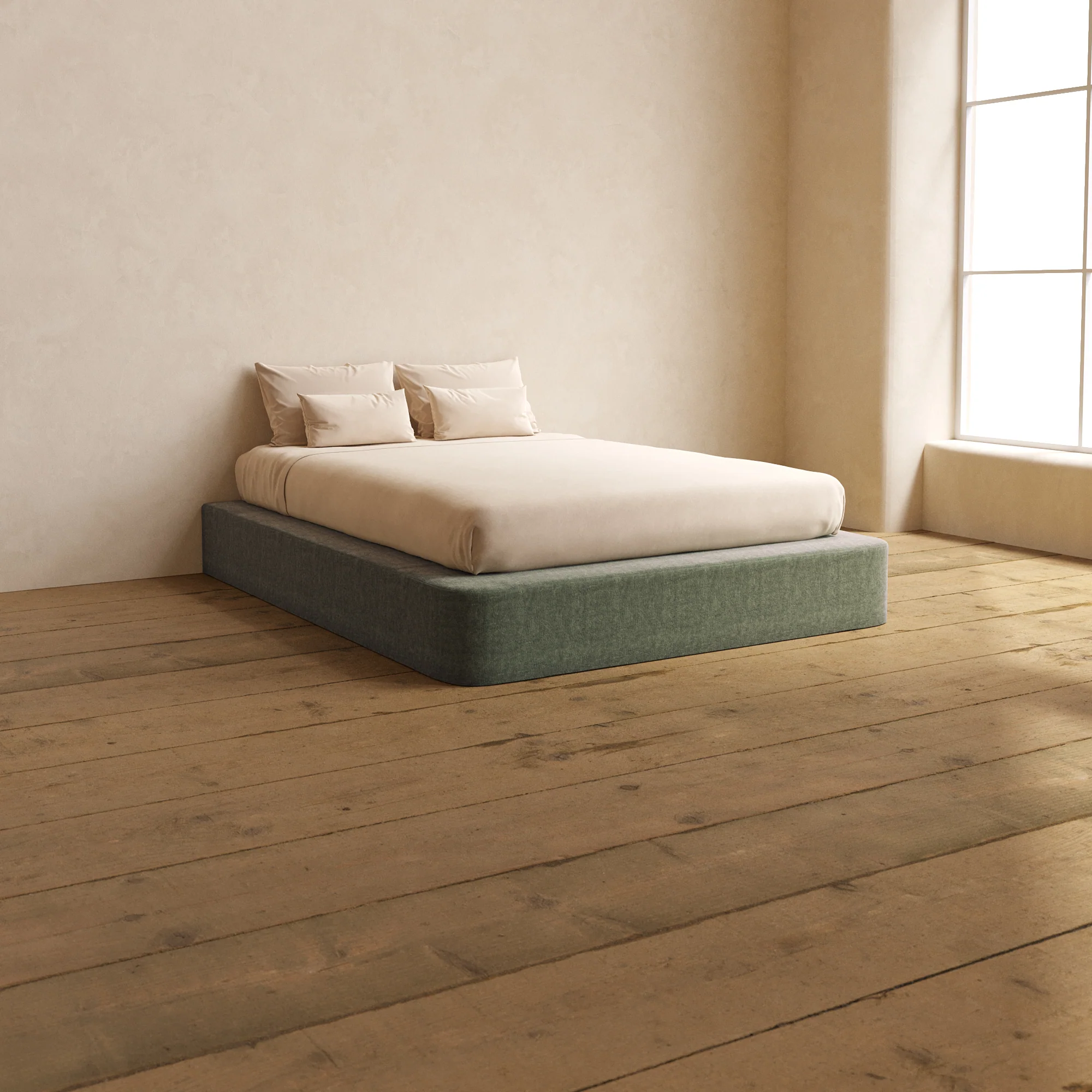 Slipcover Only - Queen Upholstered Platform Bed | Heirloom Velvet in Willow