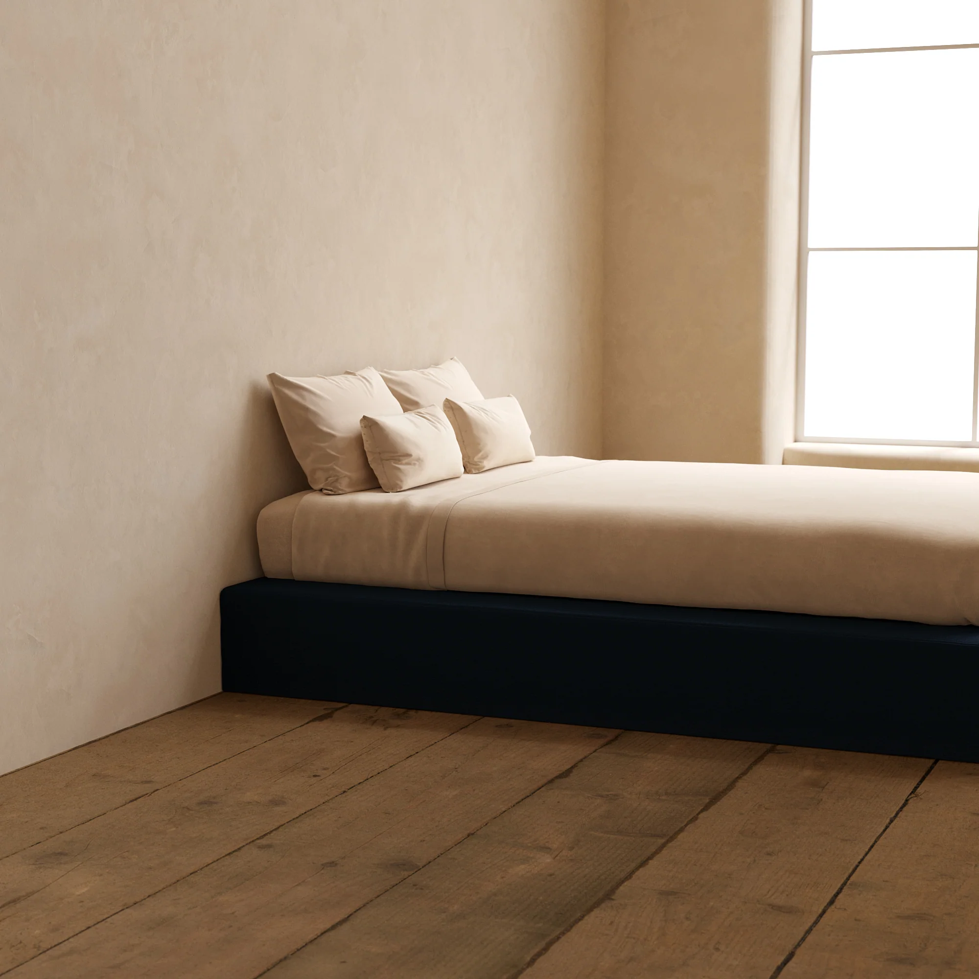 Slipcover Only - Queen Upholstered Platform Bed | Mizu Weave in Sumi - Image 5