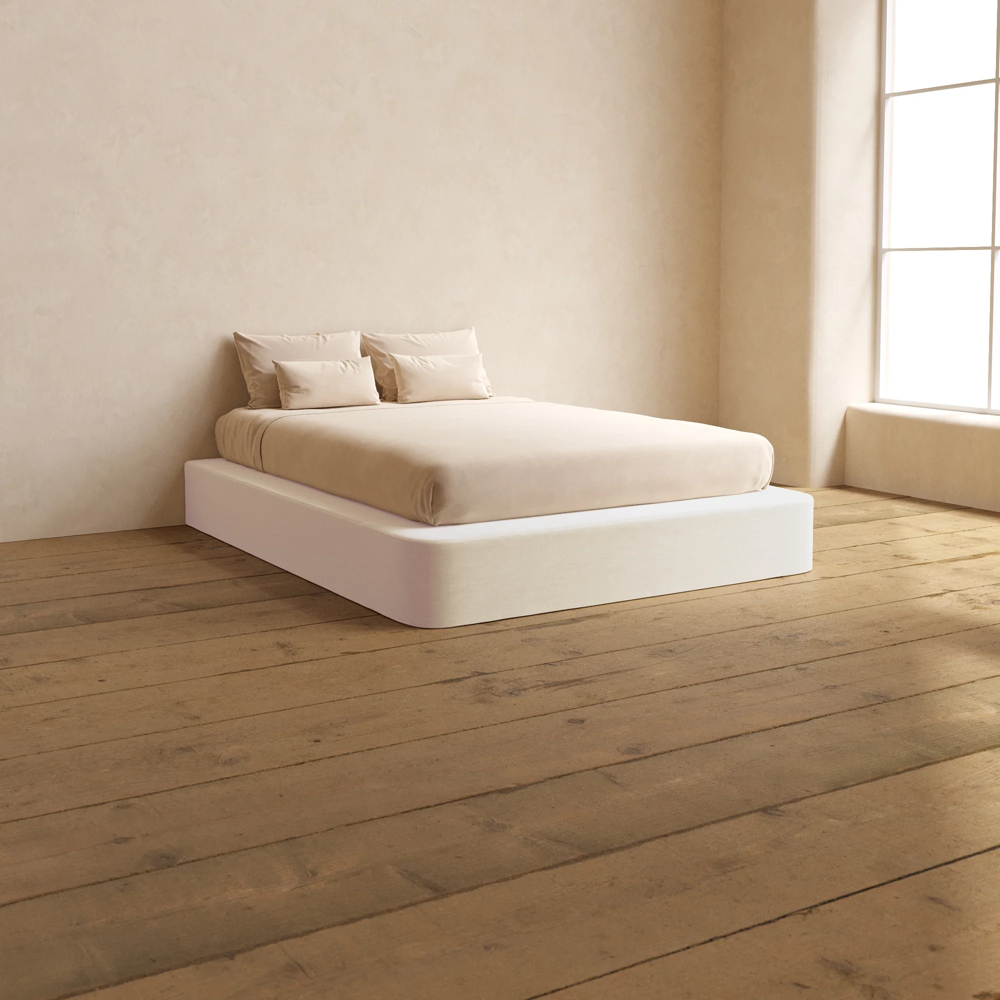 Slipcover Only - Queen Upholstered Platform Bed | Mod Velvet in Coco