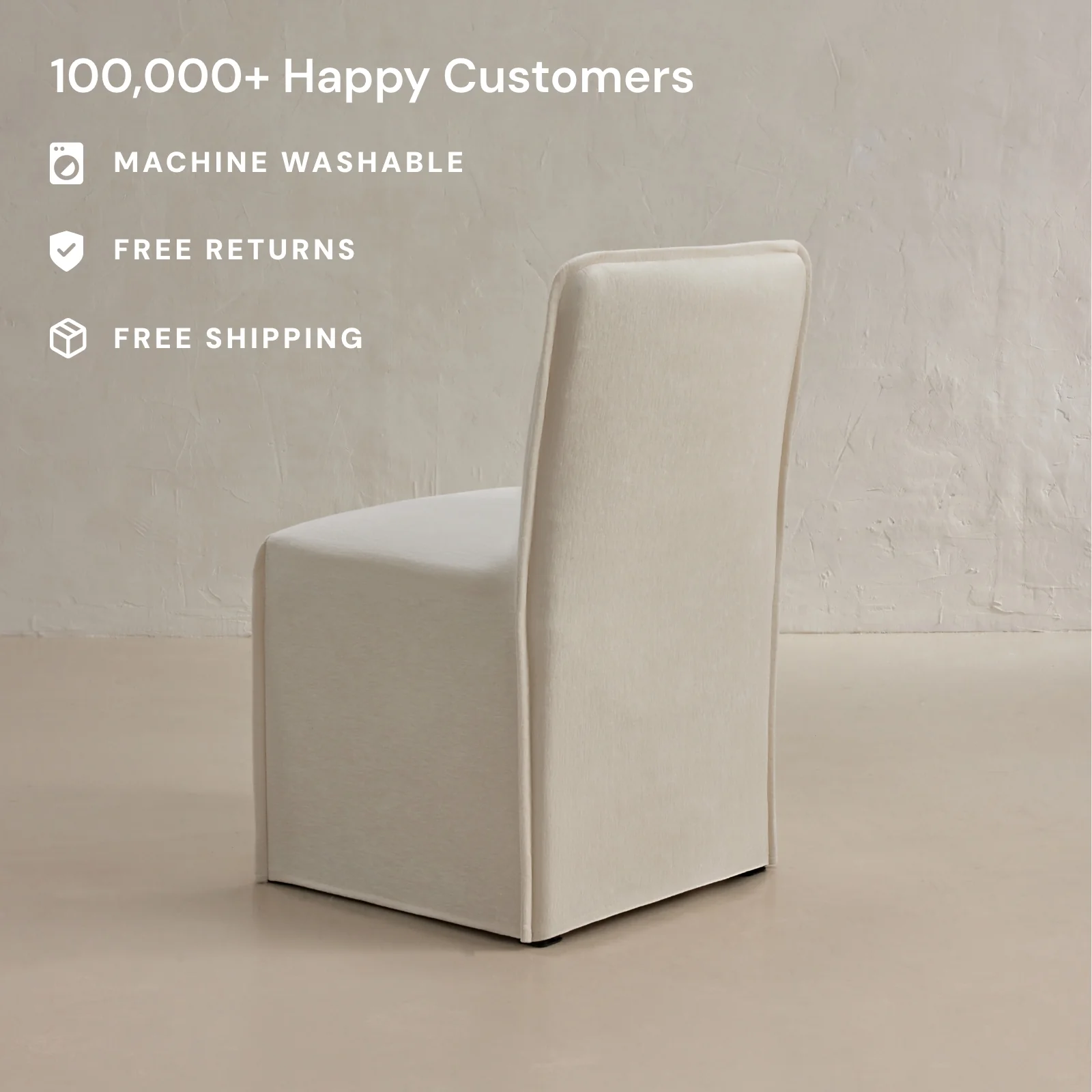 Slipcover Only - Washable Upholstered Dining Chair | 15" Back Height in Coco - Image 2