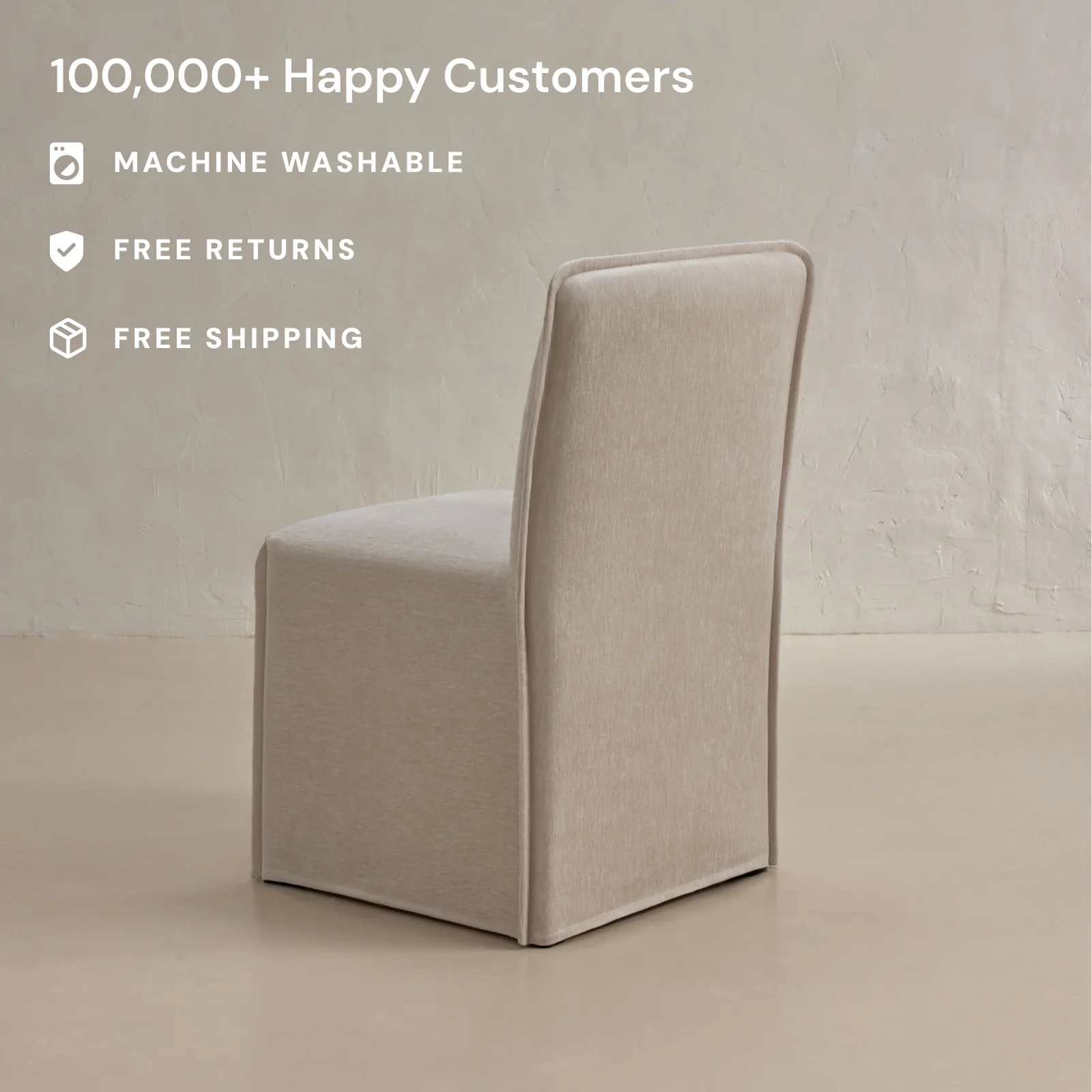 Slipcover Only - Washable Upholstered Dining Chair | 15" Back Height in Mist - Image 2