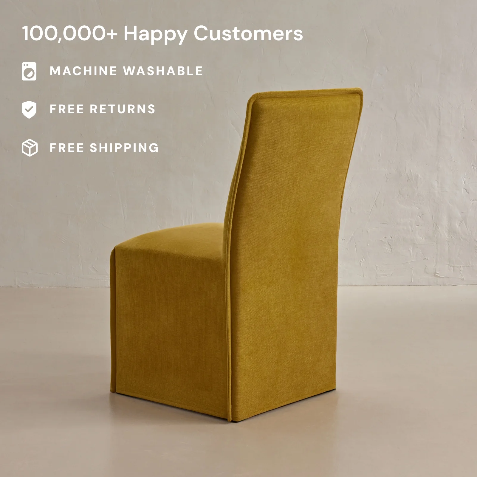 Slipcover Only - Washable Upholstered Dining Chair | 19” Back Height in Kiiro - Image 2