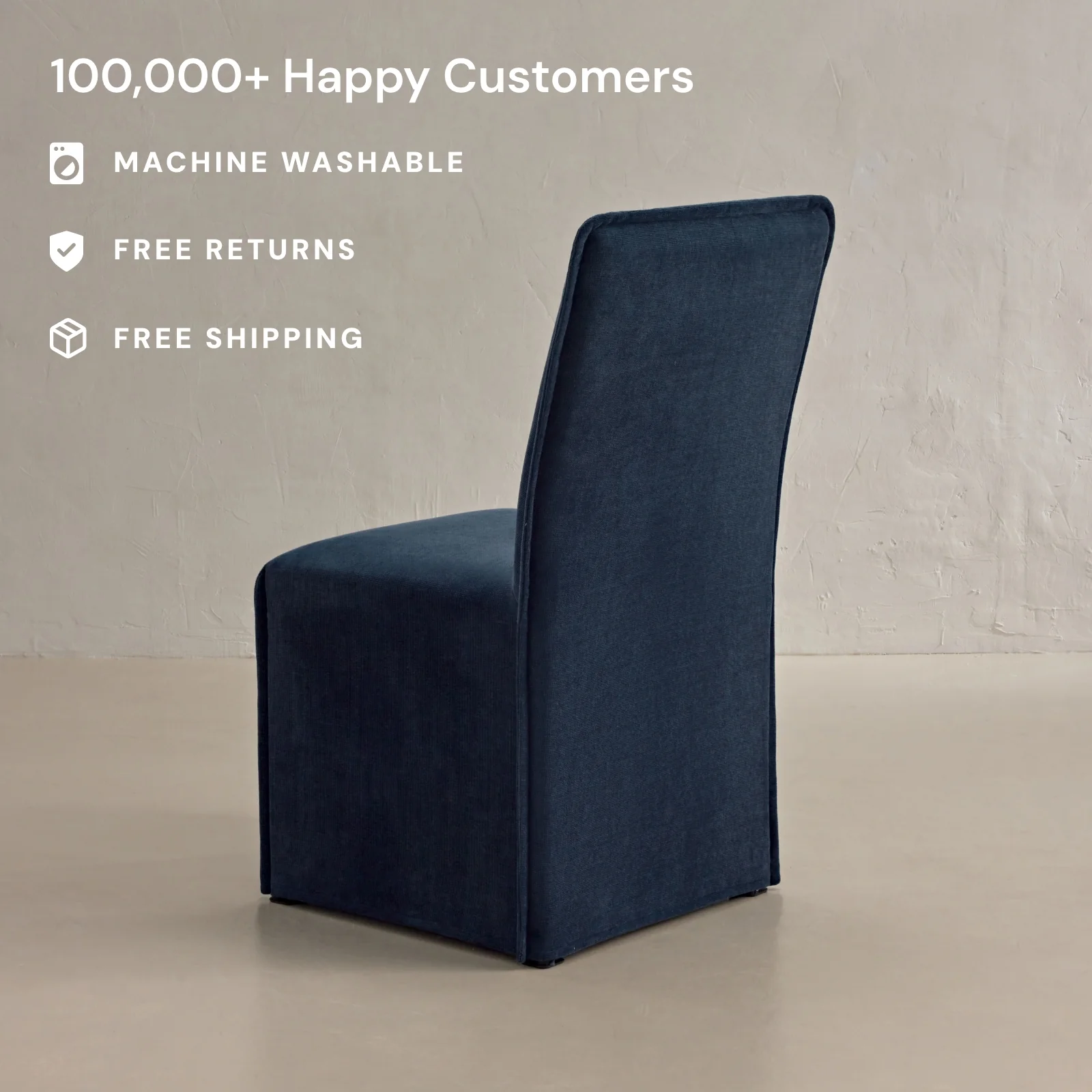 Slipcover Only - Washable Upholstered Dining Chair | 19” Back Height in Sumi - Image 2