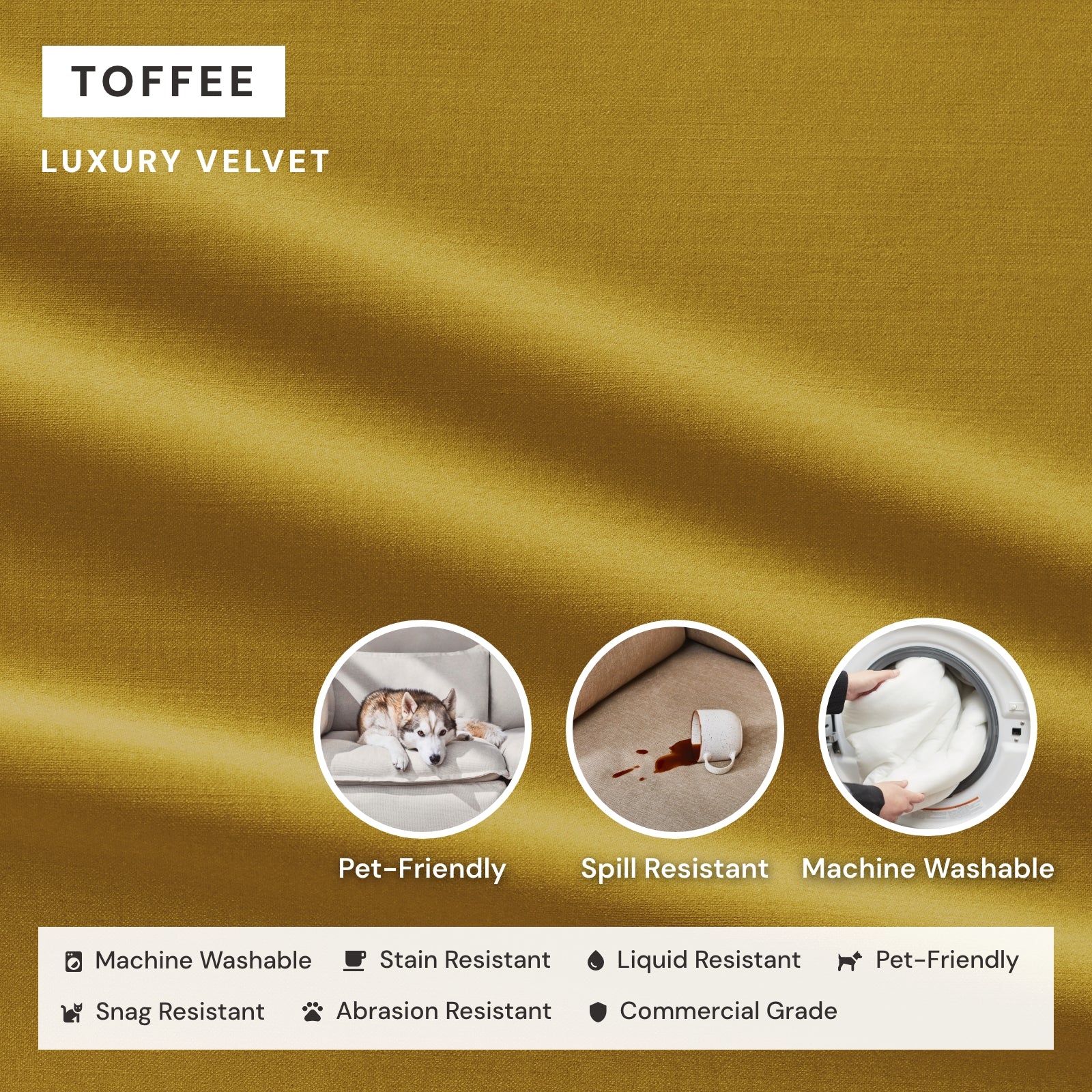 Square Performance Accent Pillow 22 x 22 | Luxury Velvet in Toffee - Image 3