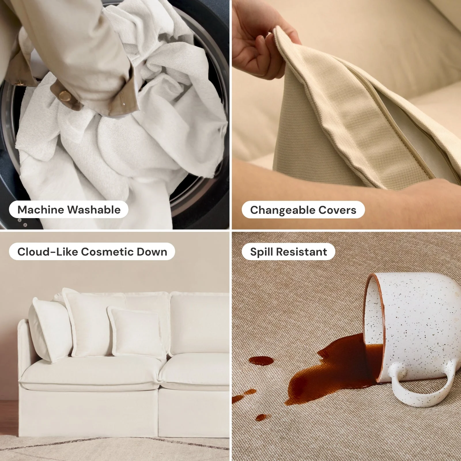 Square Performance Accent Pillow 22 x 22 | Luxury Velvet in Toffee - Image 6