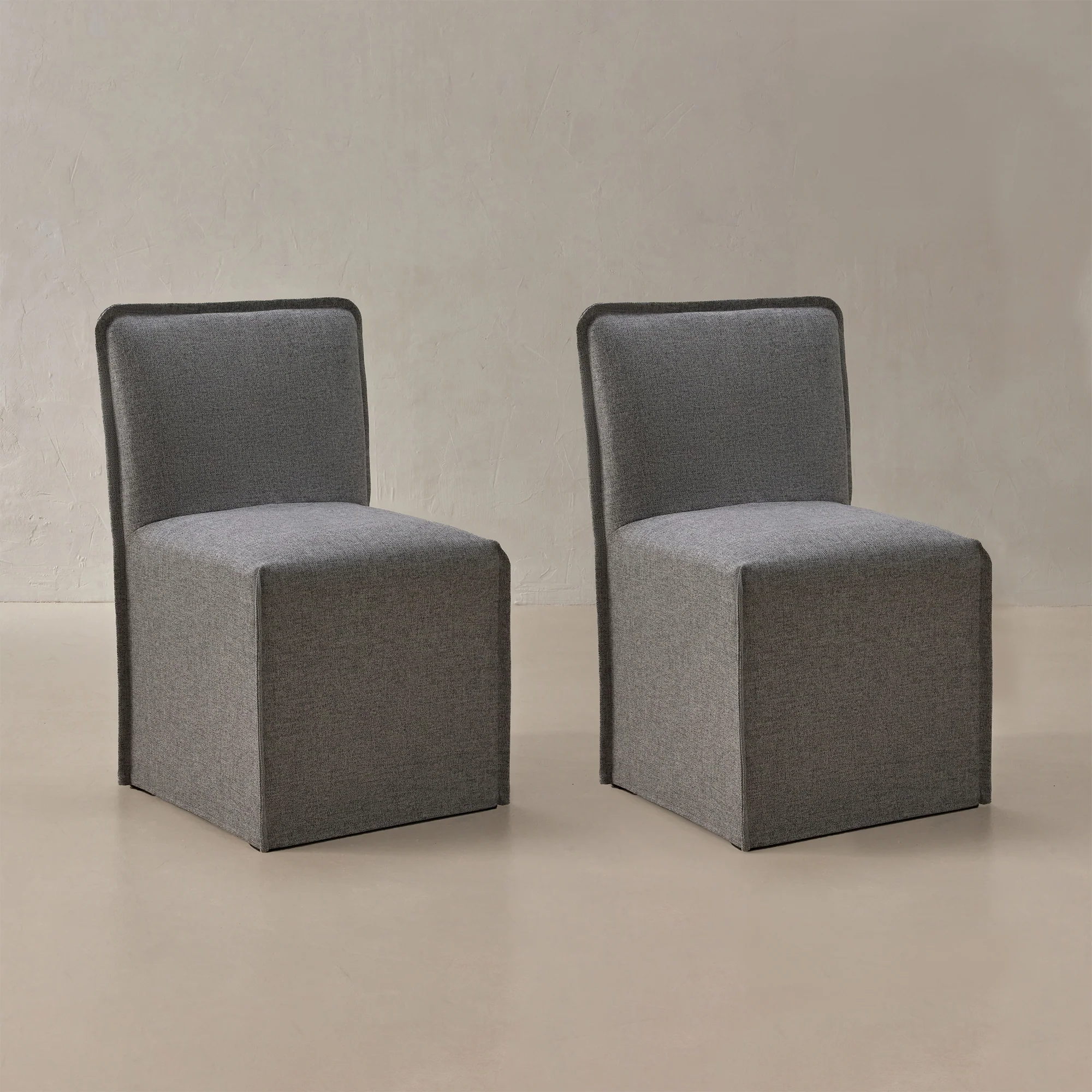 Washable Upholstered Dining Chair | 15β Back Height in Ash (Set of 2)