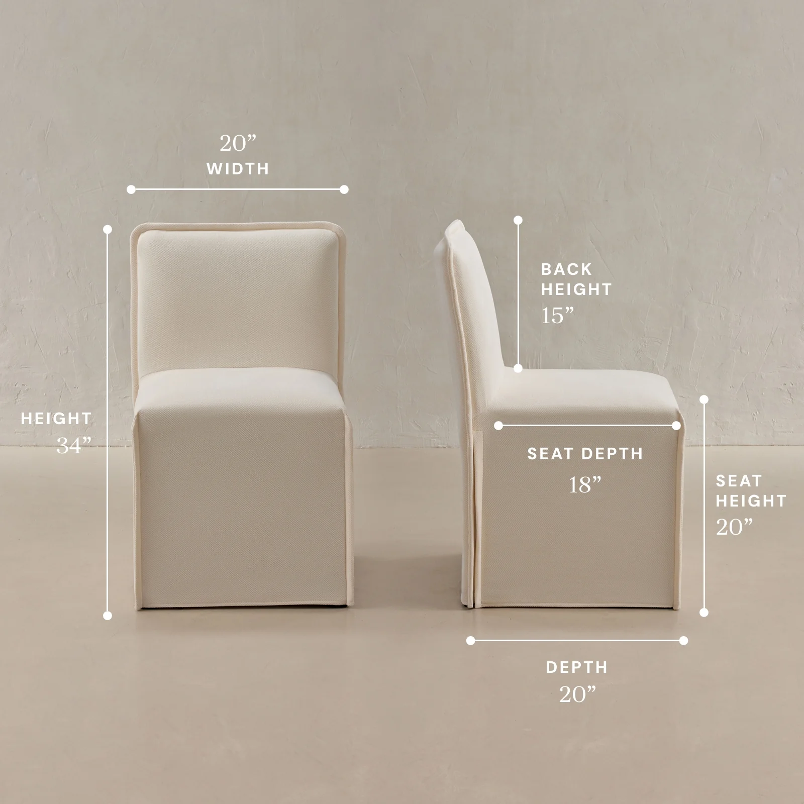 Washable Upholstered Dining Chair | 15" Back Height in Powder (Set of 2) - Image 5