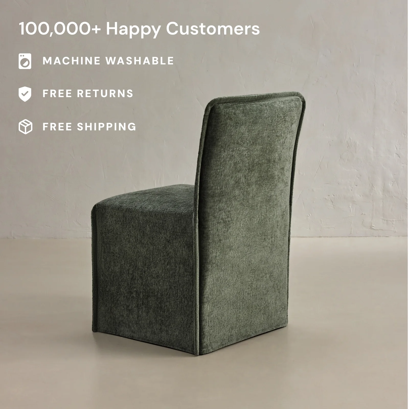 Washable Upholstered Dining Chair | 15β Back Height in Willow - Image 2