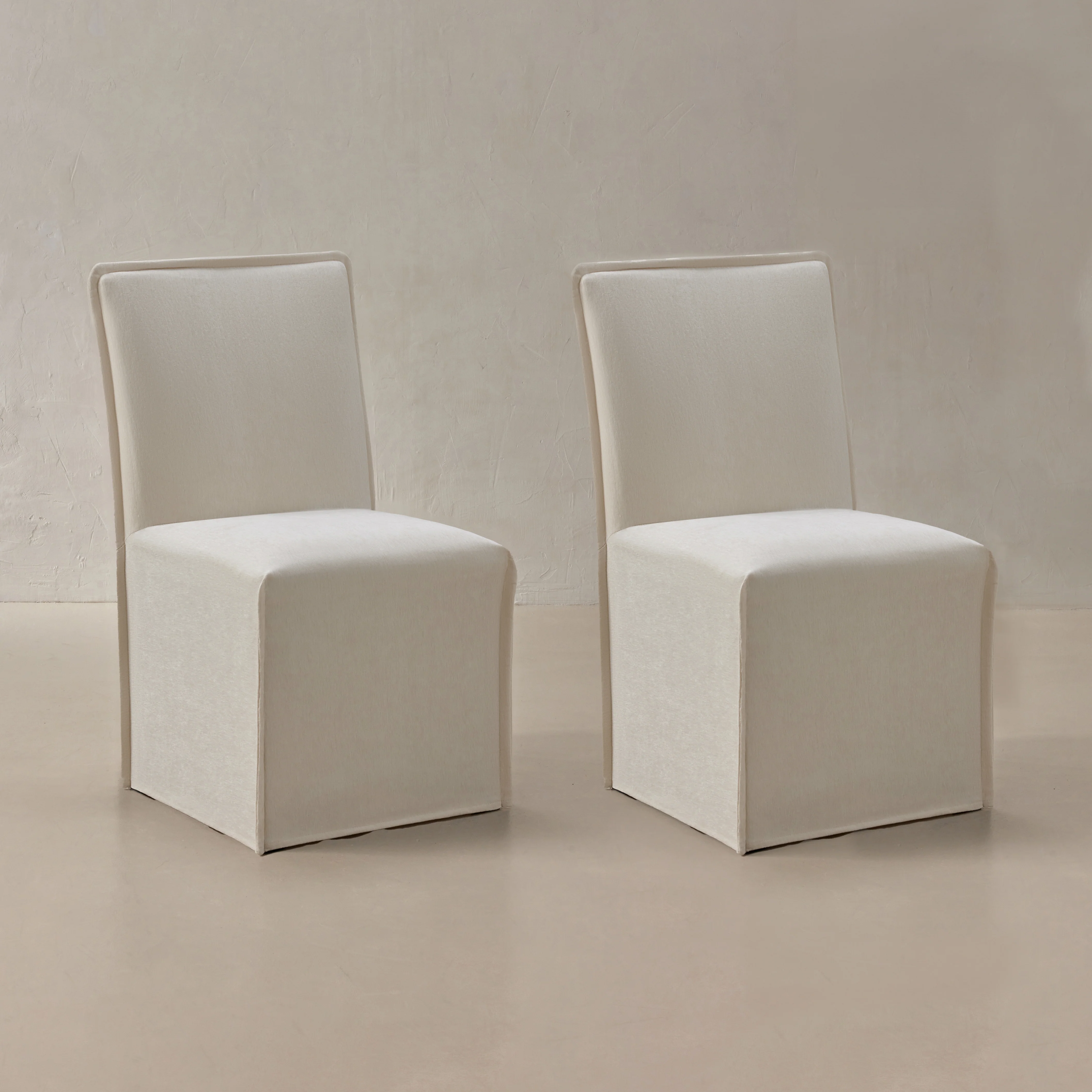 Washable Upholstered Dining Chair | 19β Back Height in Coco (Set of 2)