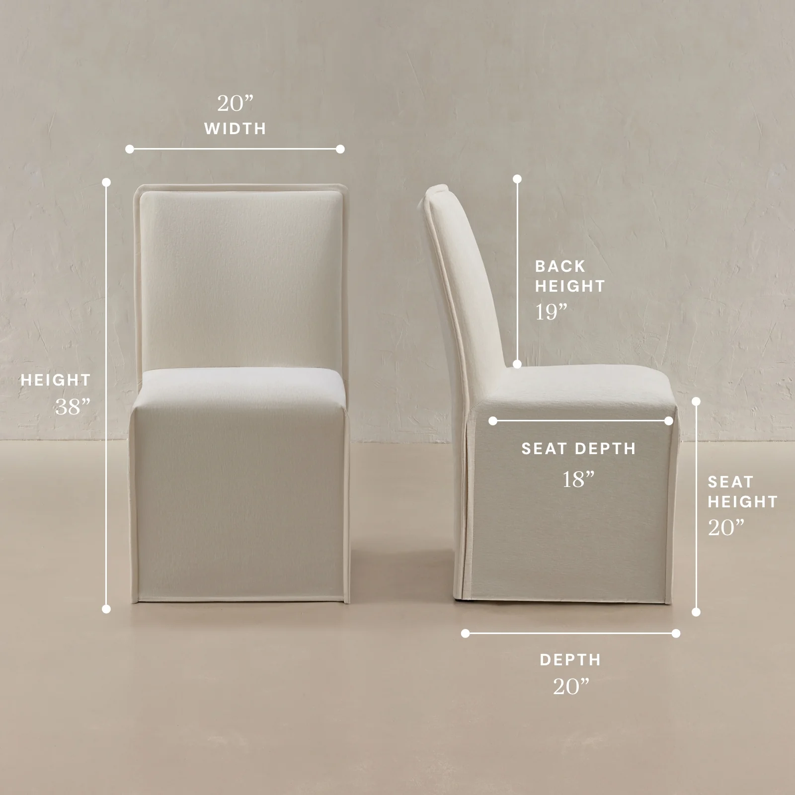 Washable Upholstered Dining Chair | 19β Back Height in Coco (Set of 2) - Image 5