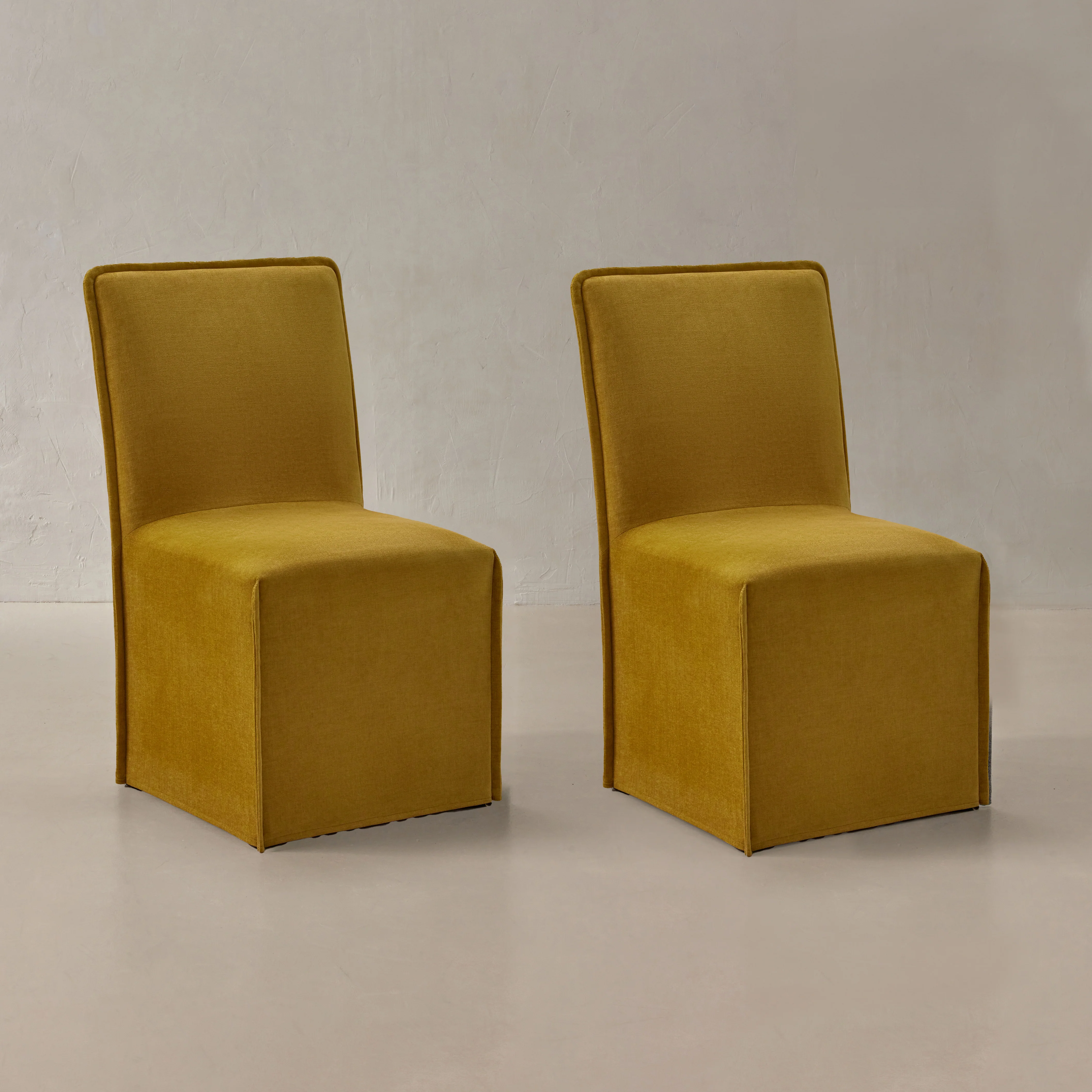 Washable Upholstered Dining Chair | 19β Back Height in Kiiro (Set of 2)