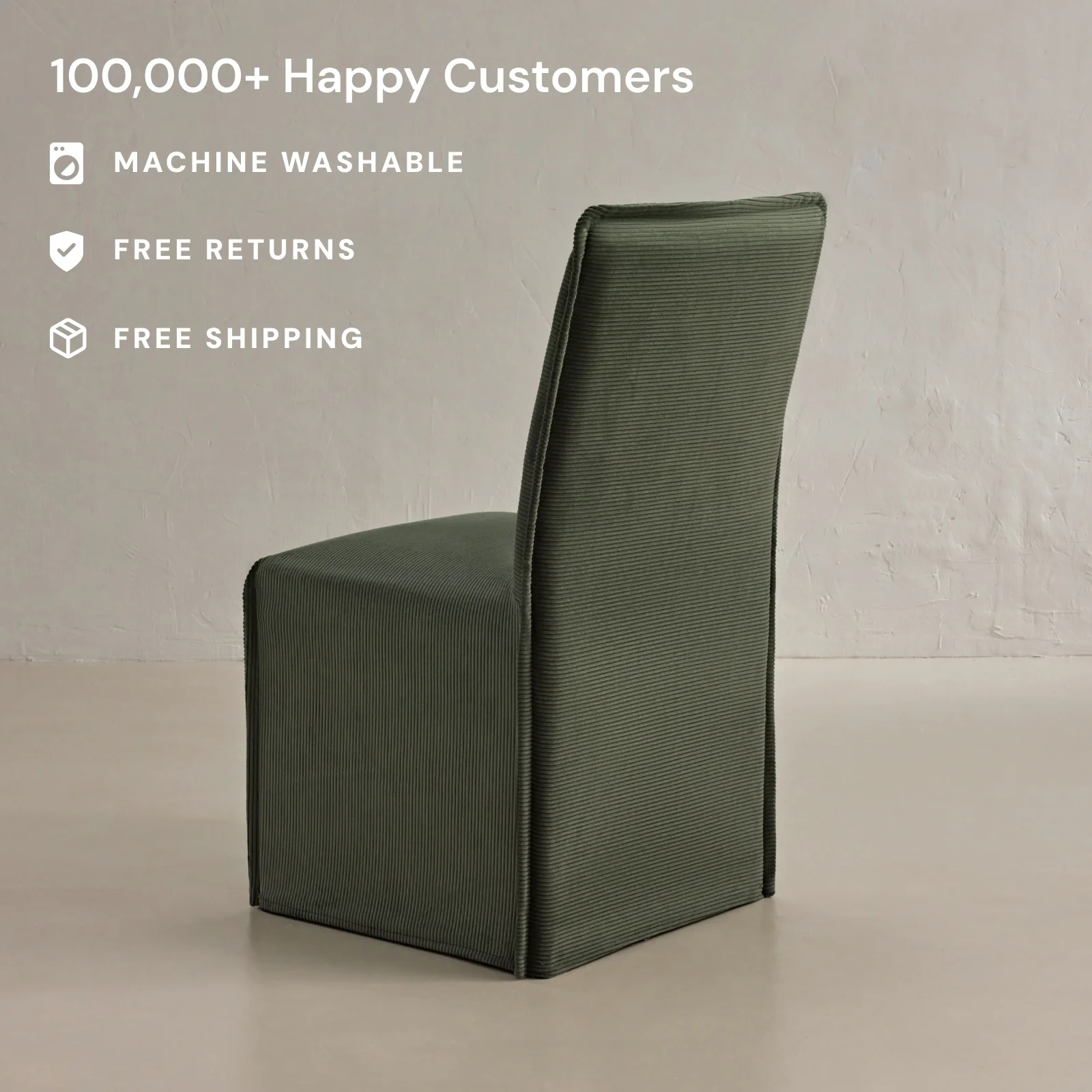 Washable Upholstered Dining Chair | 19” Back Height in Olivine (Set of 2) - Image 2