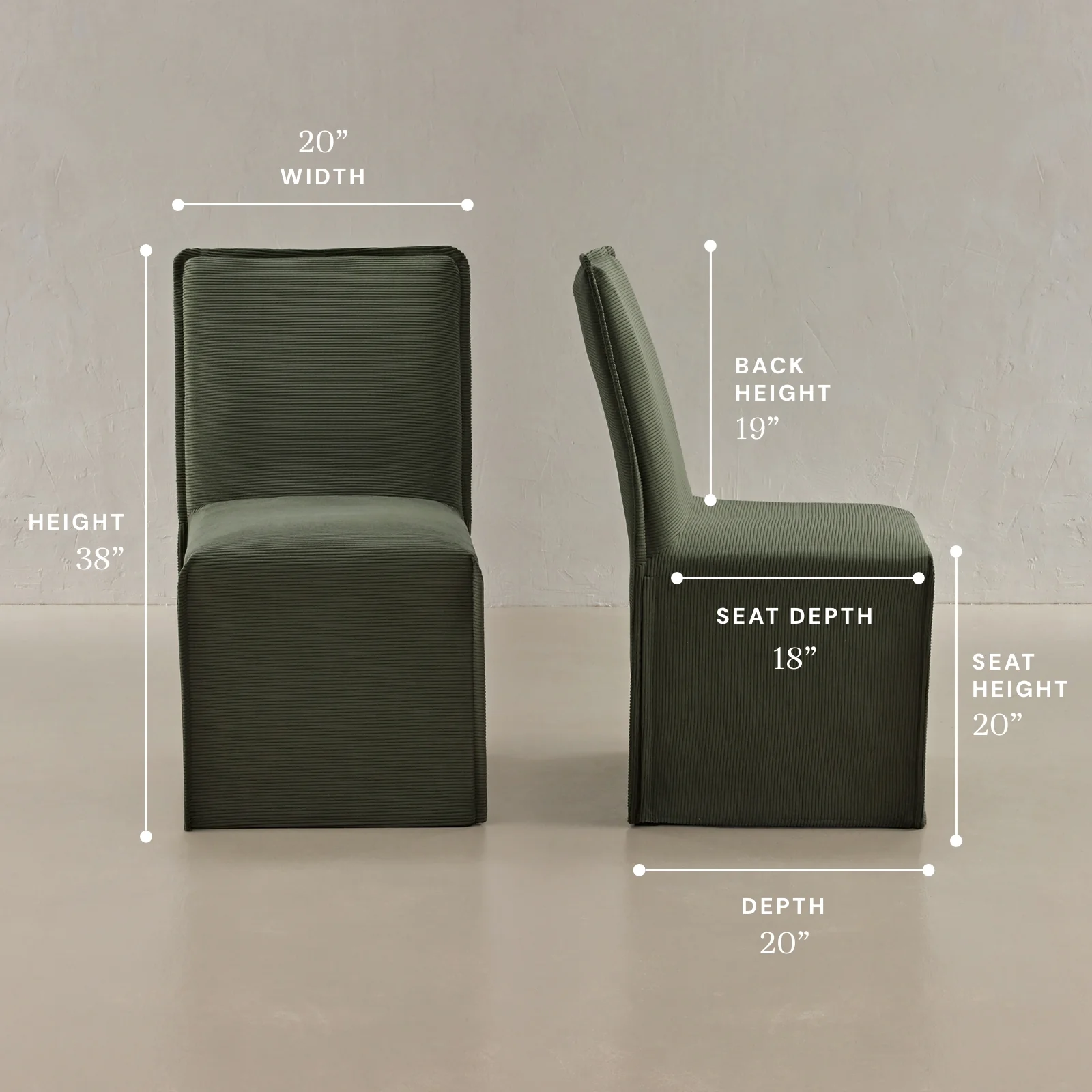 Washable Upholstered Dining Chair | 19” Back Height in Olivine (Set of 2) - Image 5