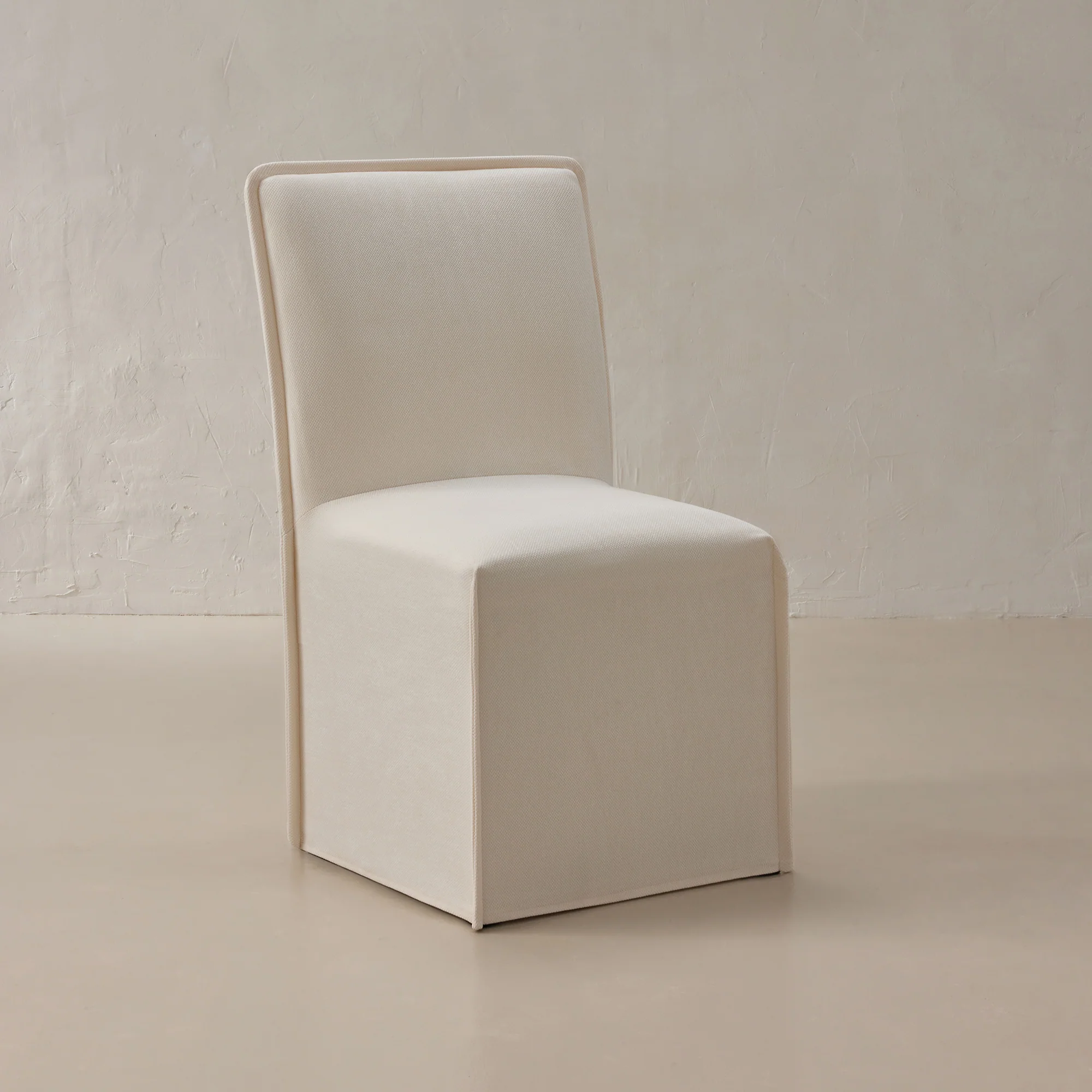 Washable Upholstered Dining Chair | 19β Back Height in Powder