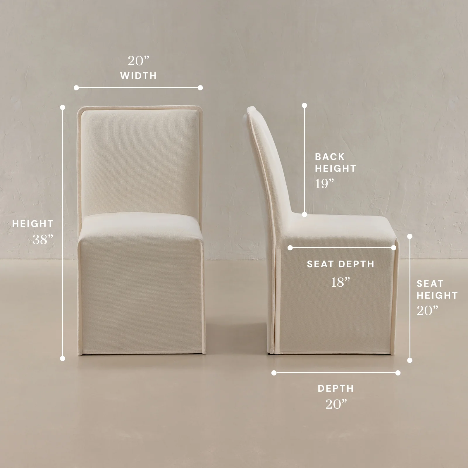 Washable Upholstered Dining Chair | 19β Back Height in Powder - Image 5
