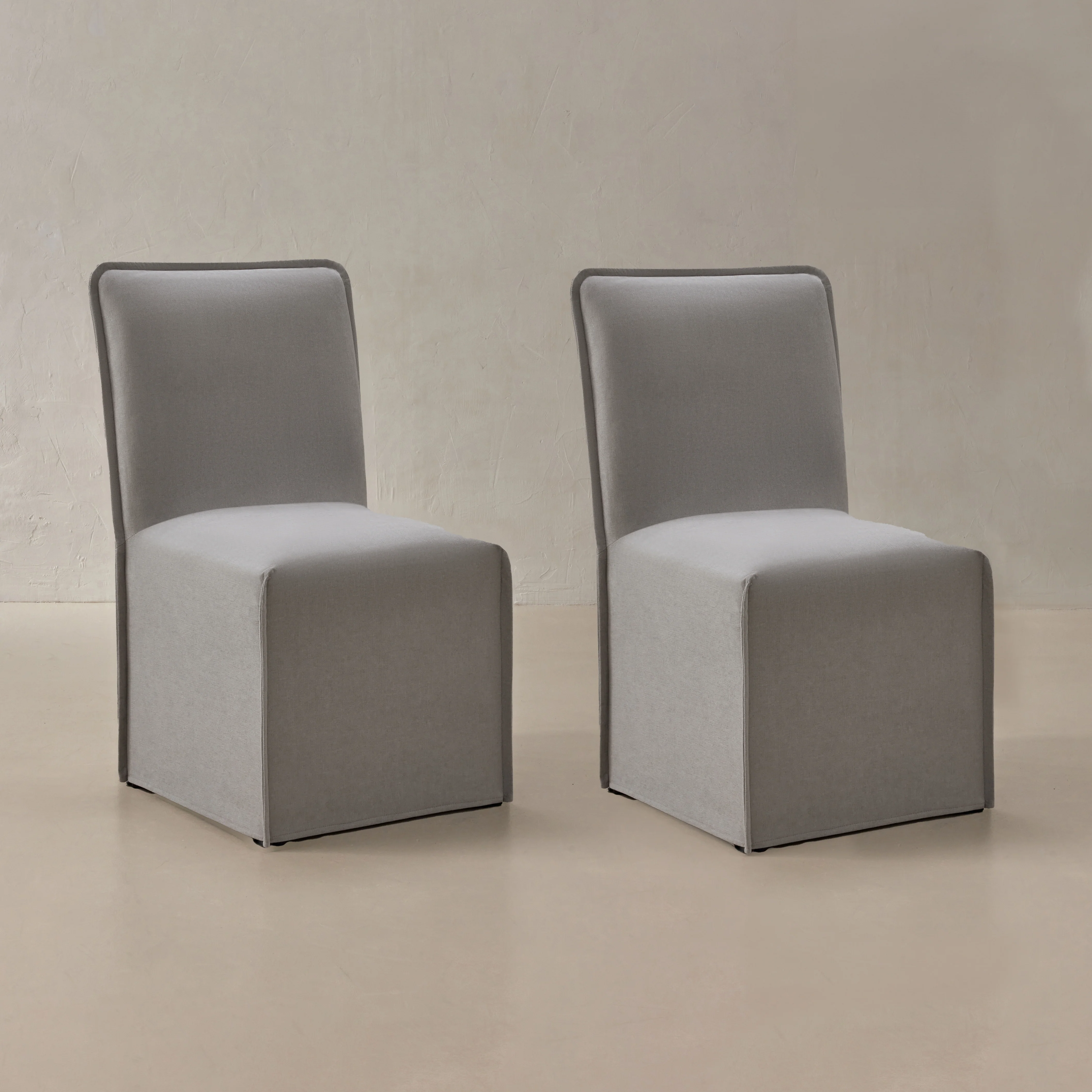 Washable Upholstered Dining Chair | 19β Back Height in Pumice (Set of 2)