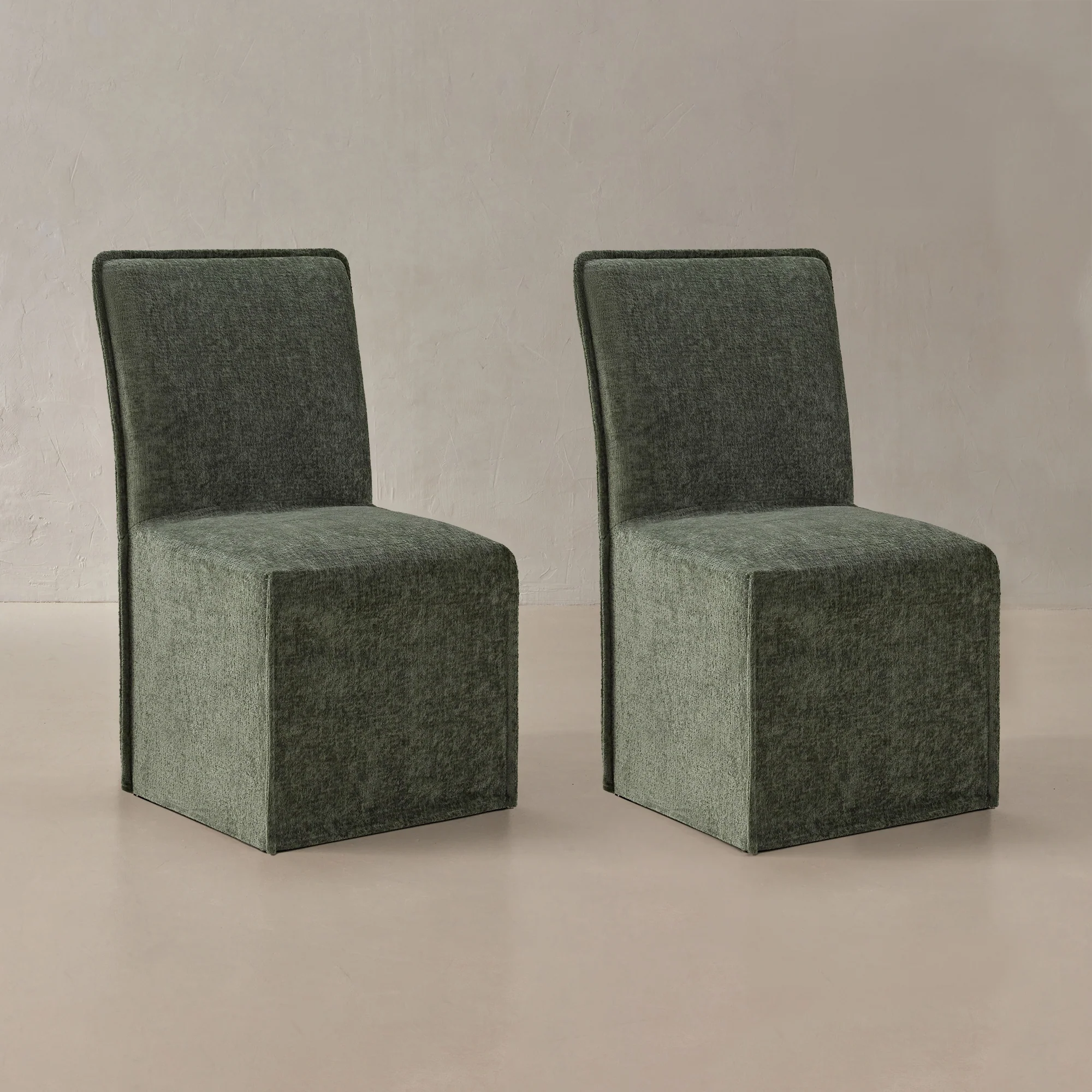 Washable Upholstered Dining Chair | 19β Back Height in Willow (Set of 2)